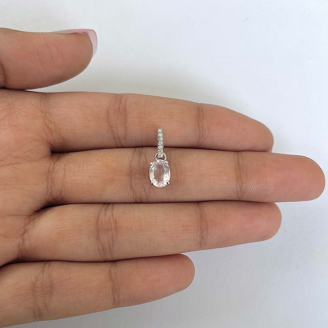Rose Quartz Pendant-(RSQ-RDP-920)