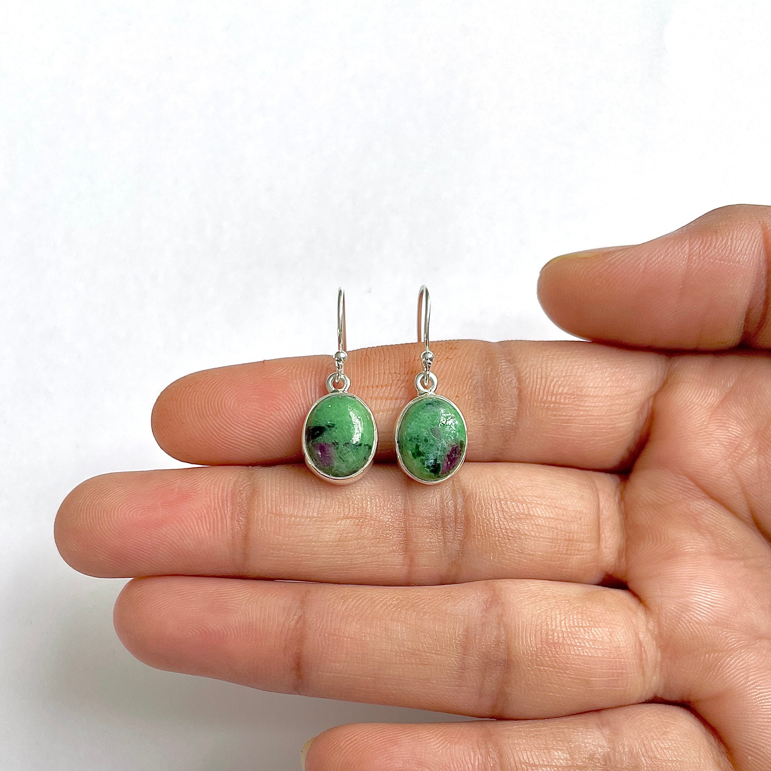Ruby Zoisite Earring-(RZS-3-2)