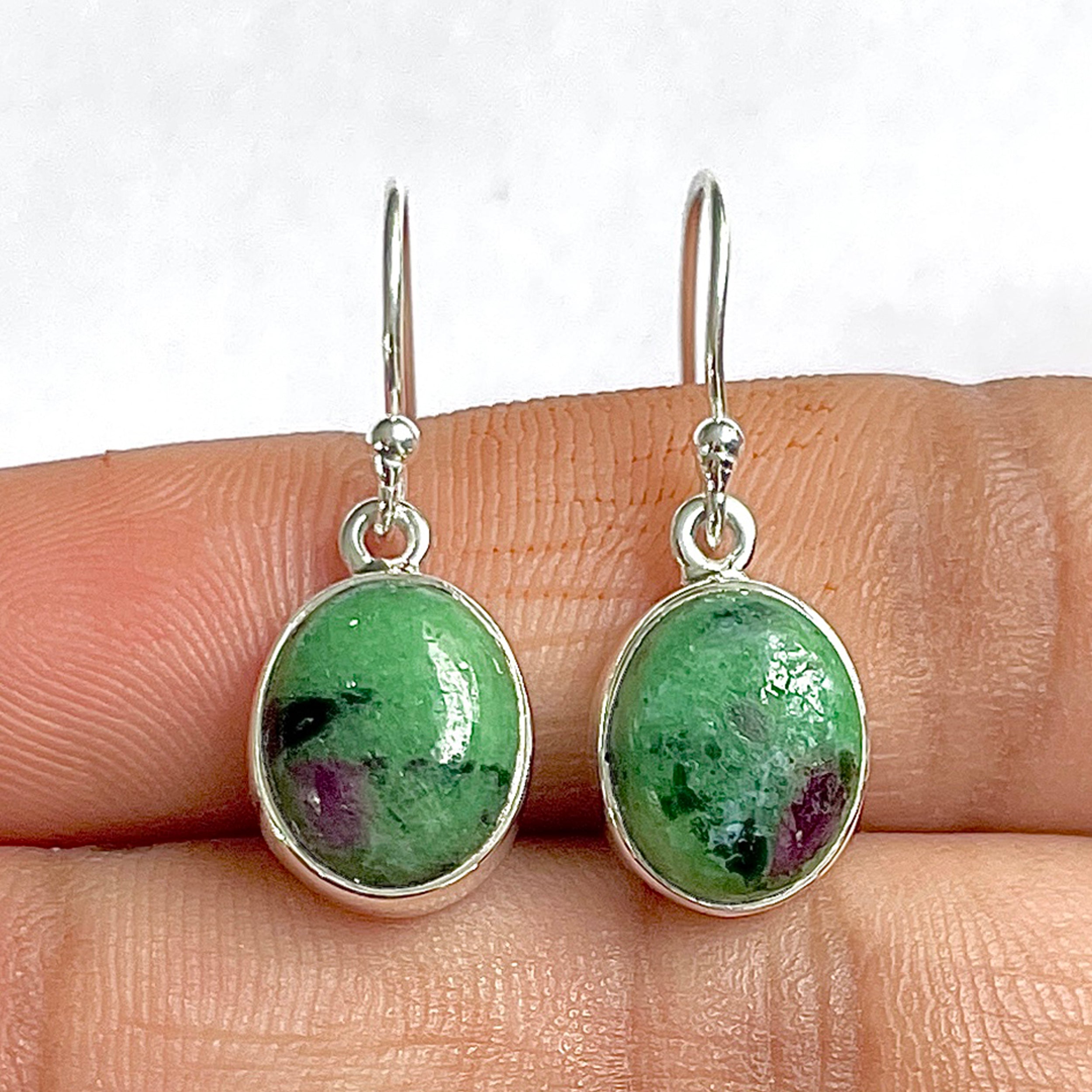 Ruby Zoisite Earring-(RZS-3-2)
