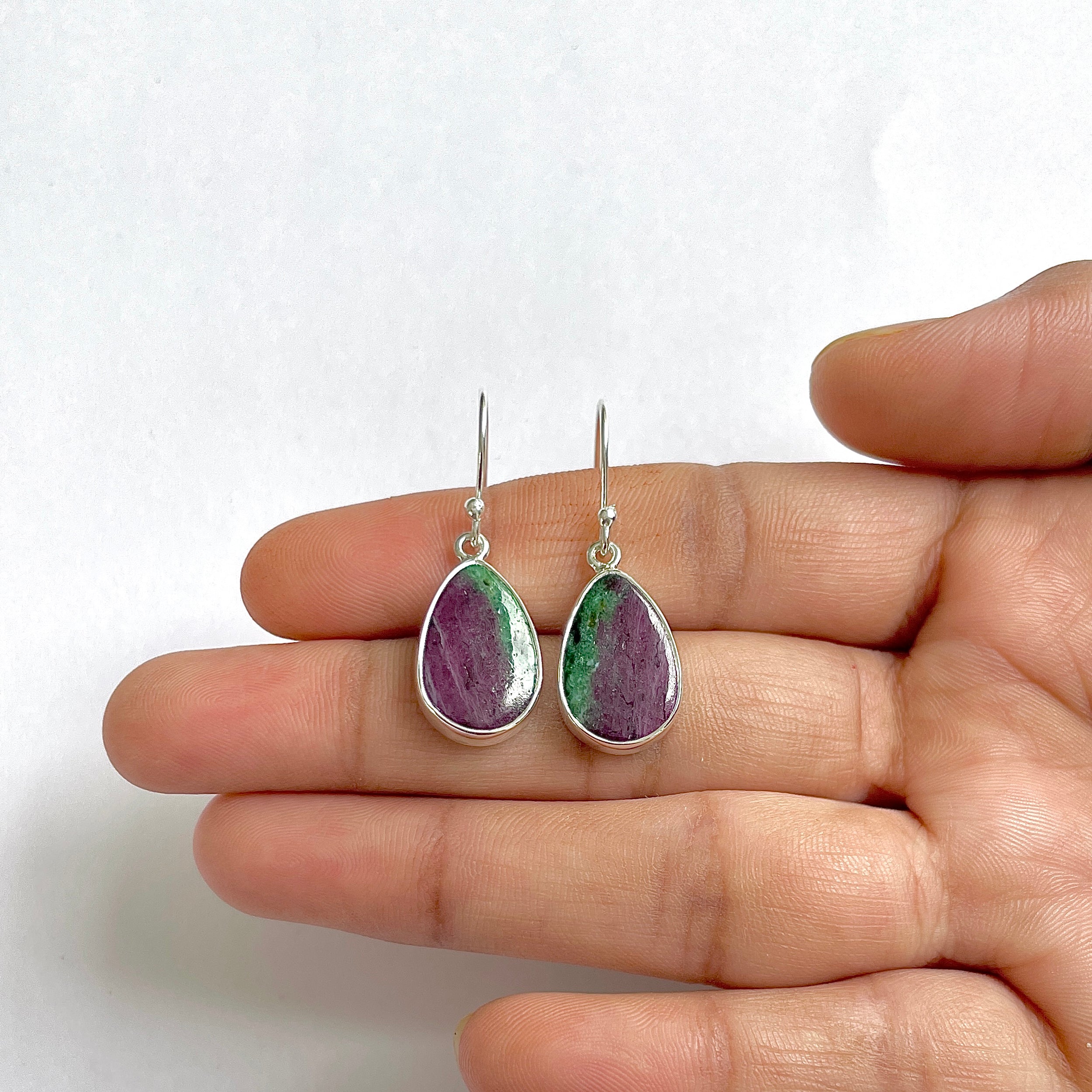 Ruby Zoisite Earring-(RZS-3-3)