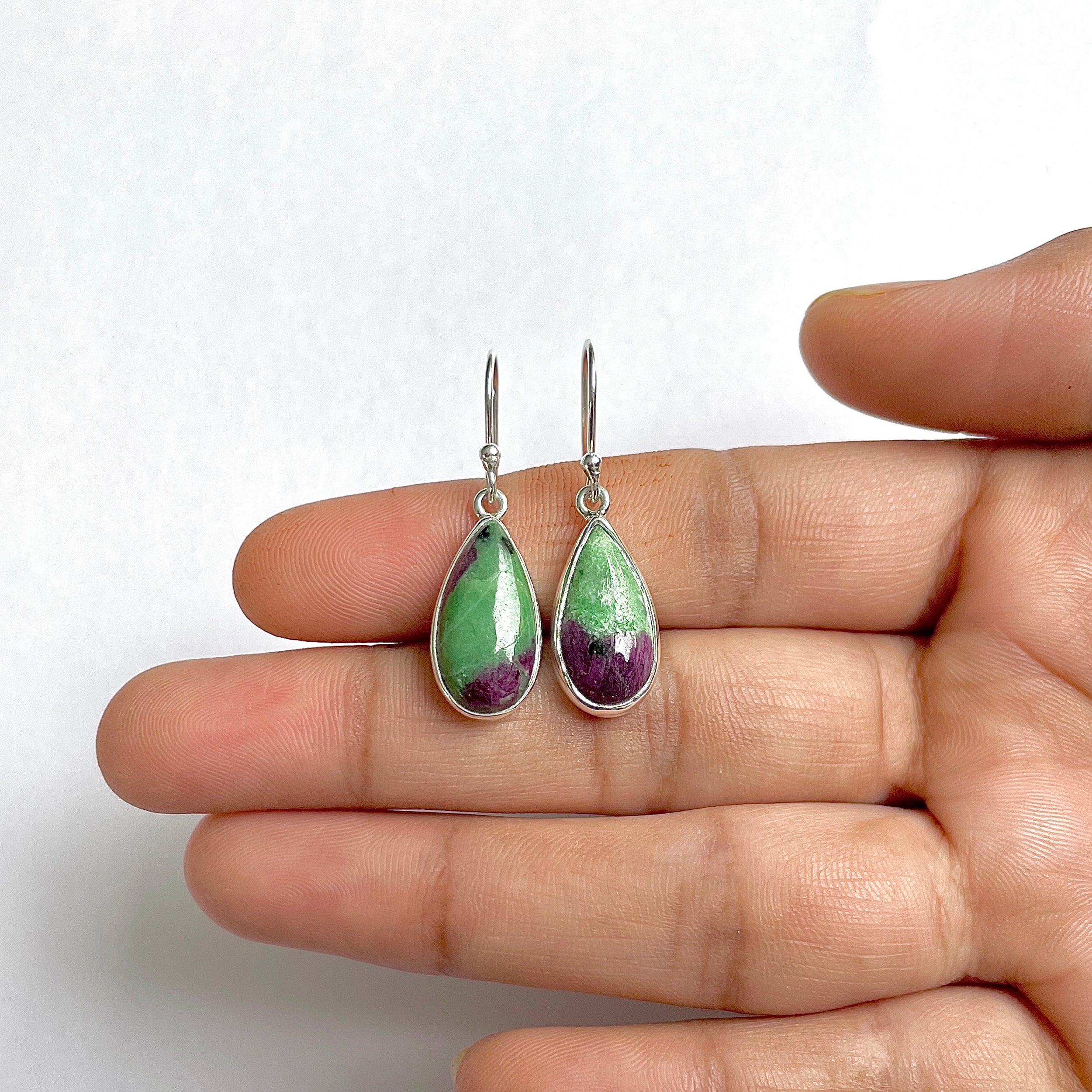 Ruby Zoisite Earring-(RZS-3-5)