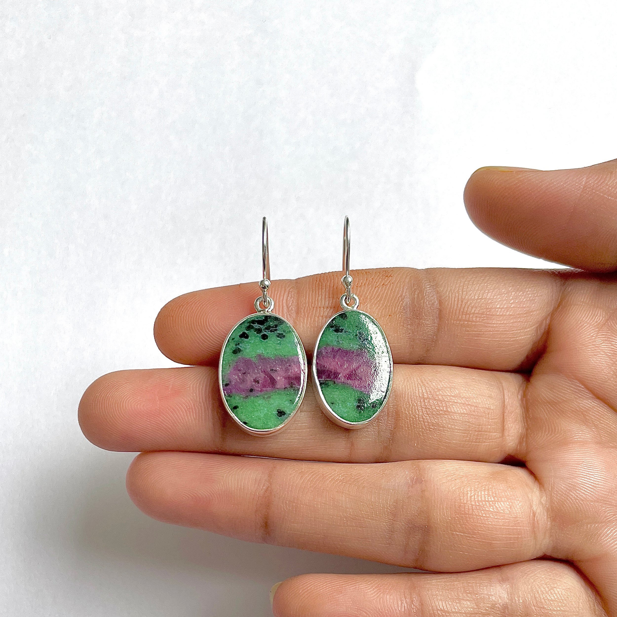 Ruby Zoisite Earring-(RZS-3-8)