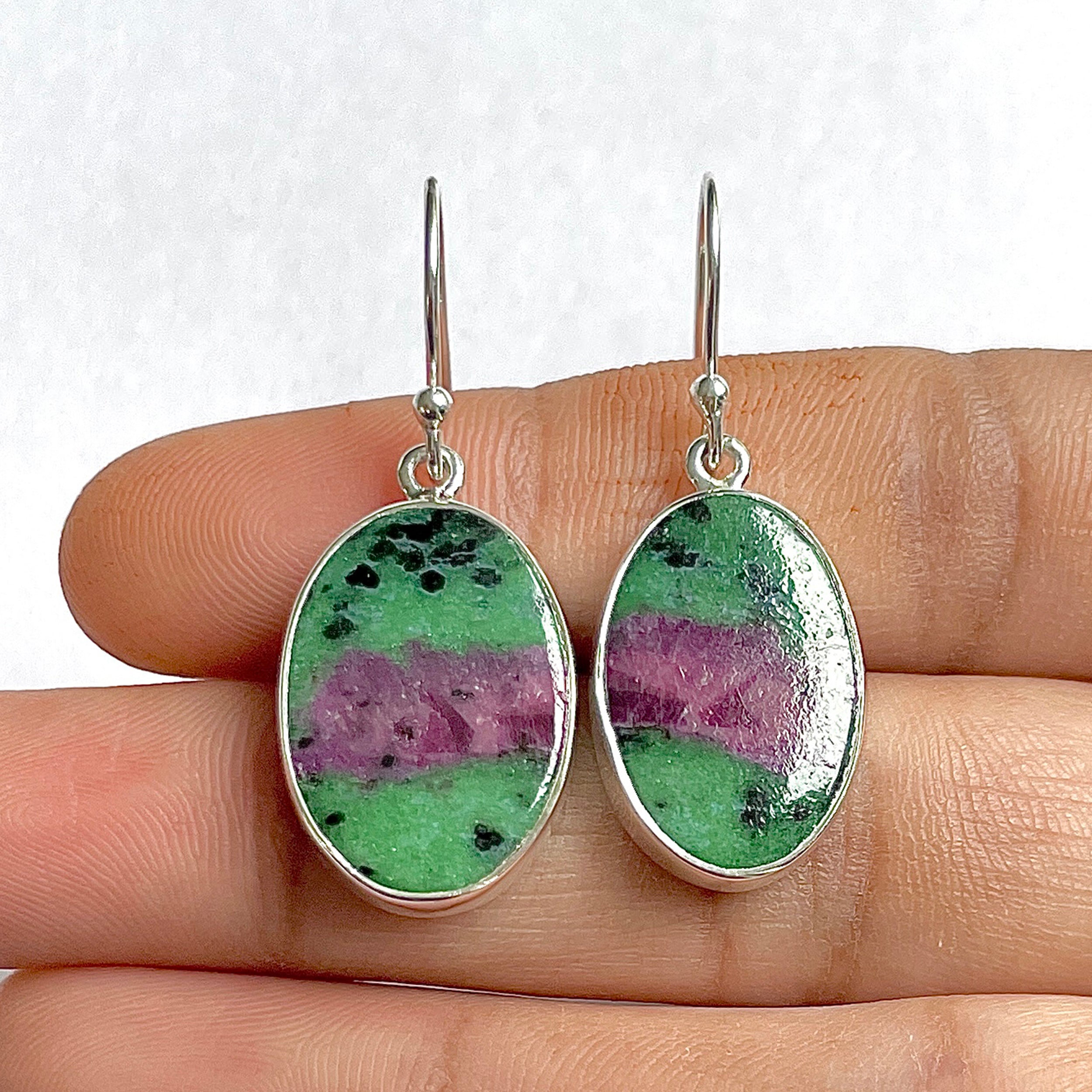 Ruby Zoisite Earring-(RZS-3-8)