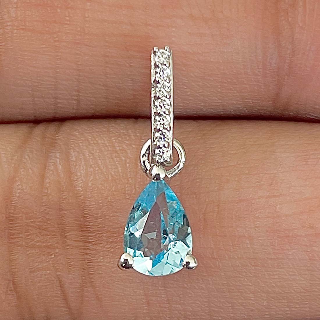 Swiss Blue Topaz Pendant-(SBTZ-RDP-1165)