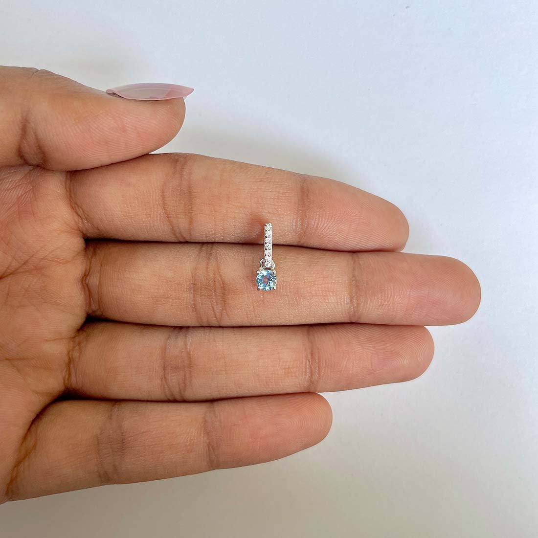Swiss Blue Topaz Pendant-(SBTZ-RDP-1166)