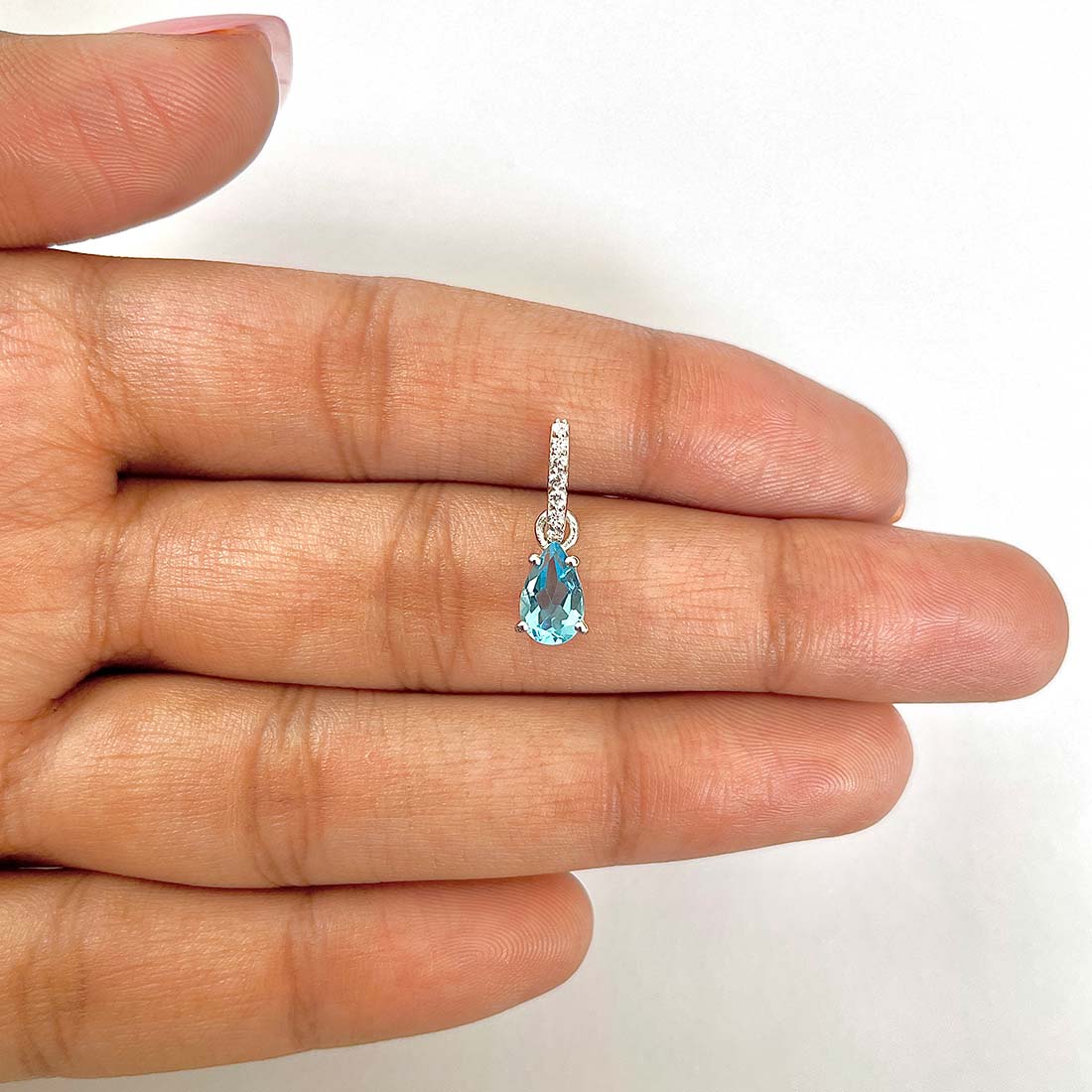Swiss Blue Topaz Pendant-(SBTZ-RDP-550)