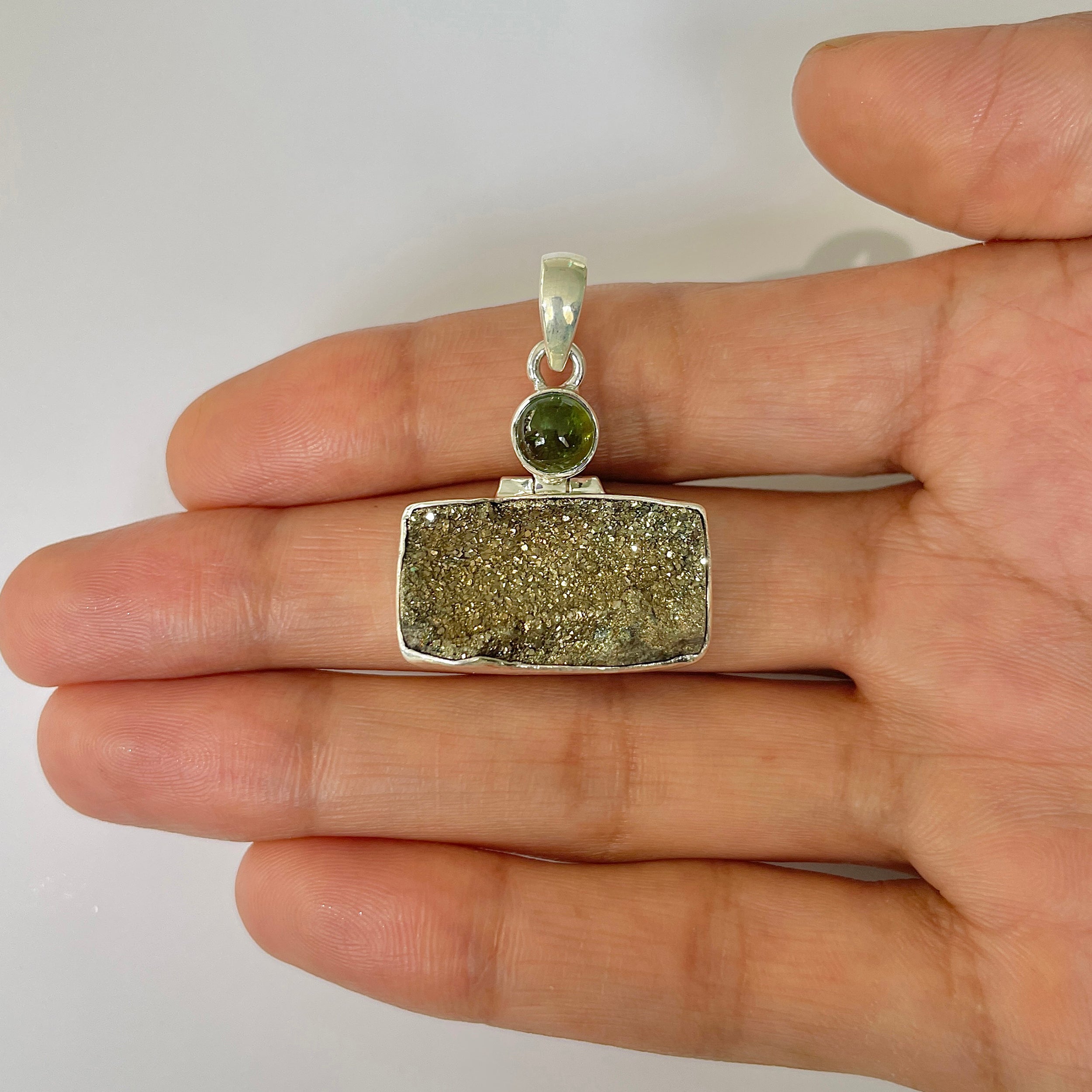 Spectropyrite Druzy Pendant-(SPD-1-11)