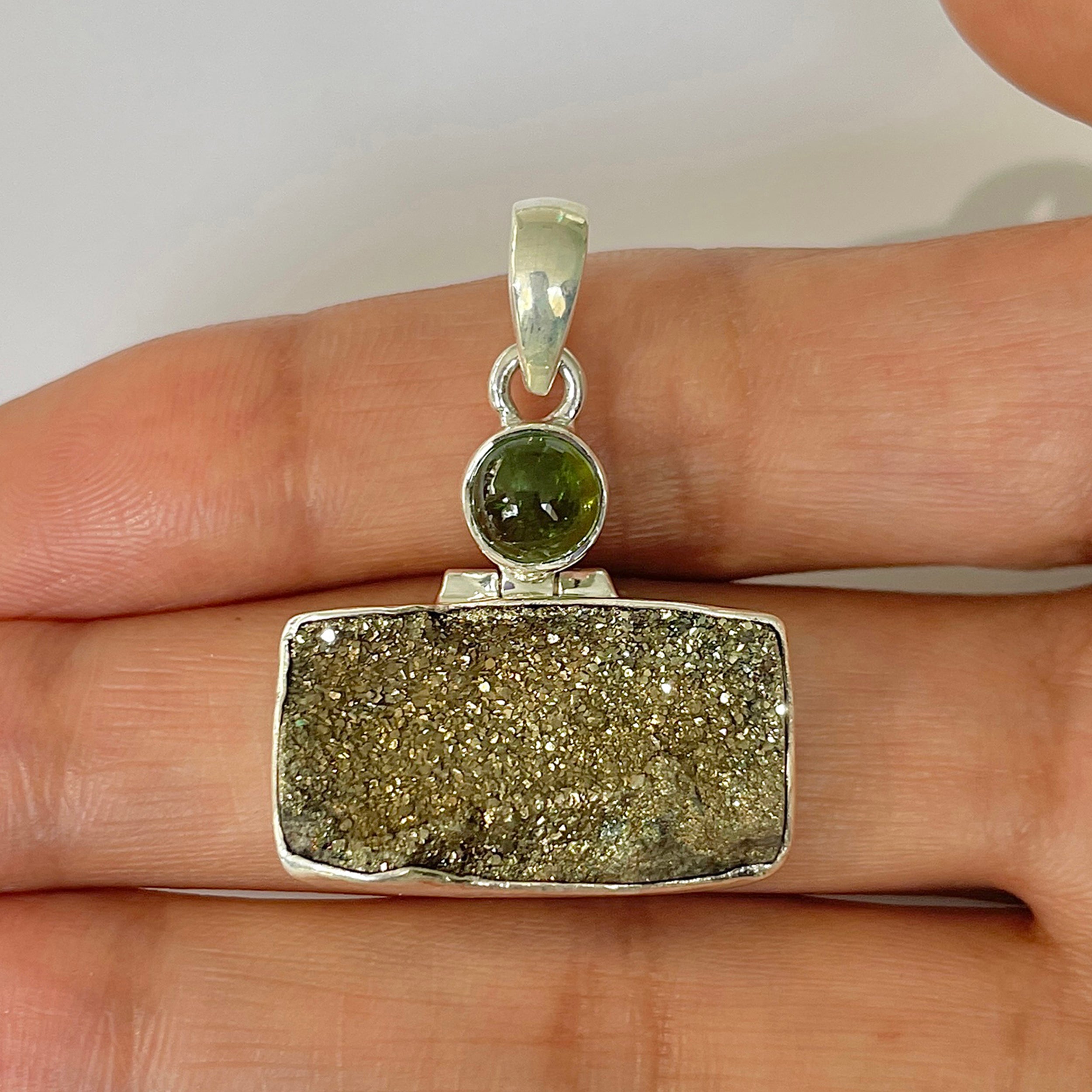 Spectropyrite Druzy Pendant-(SPD-1-11)