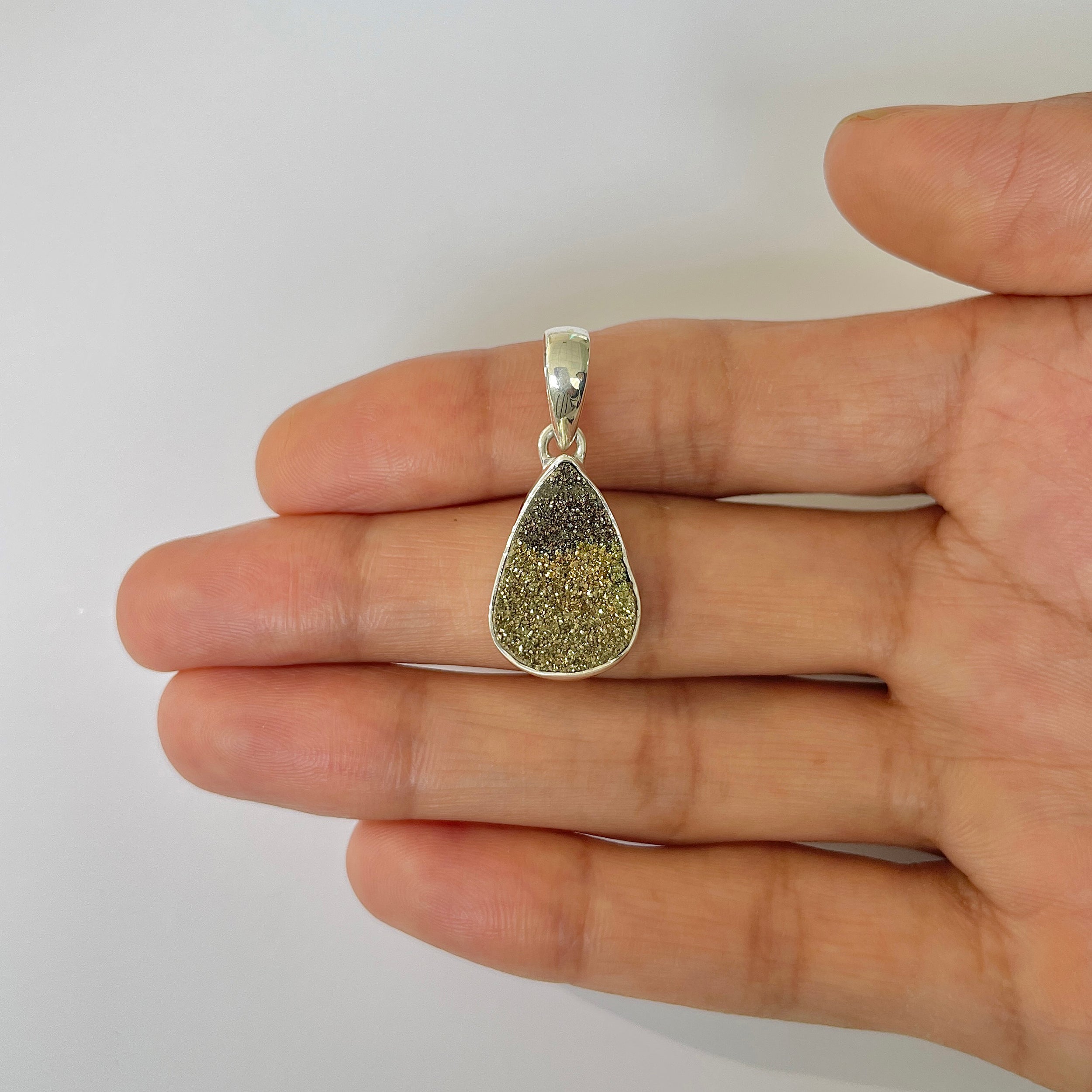 Spectropyrite Druzy Pendant-(SPD-1-12)