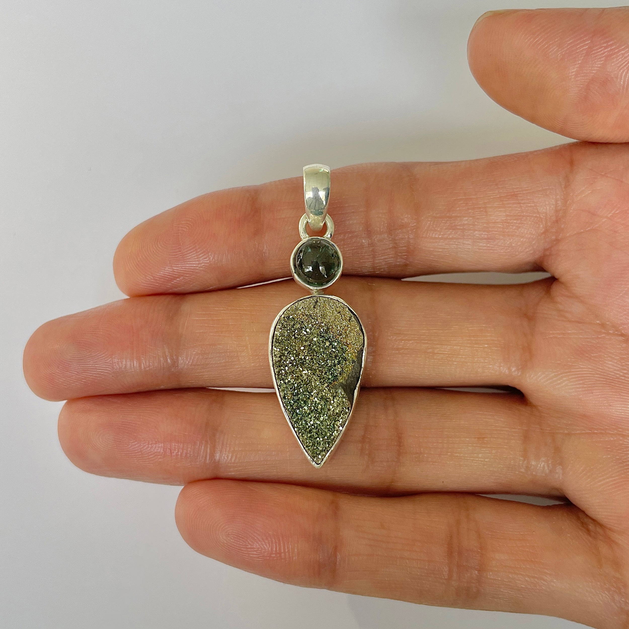 Spectropyrite Druzy Pendant-(SPD-1-19)