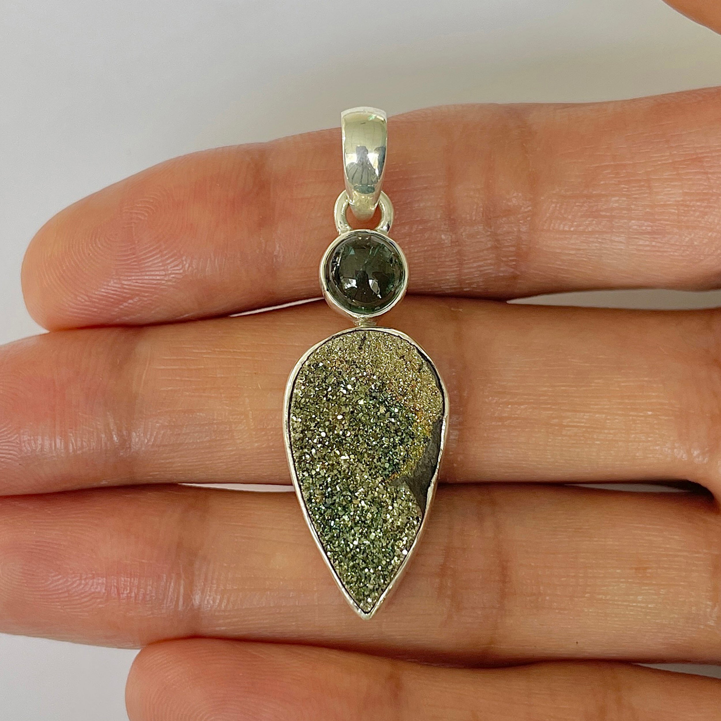 Spectropyrite Druzy Pendant-(SPD-1-19)