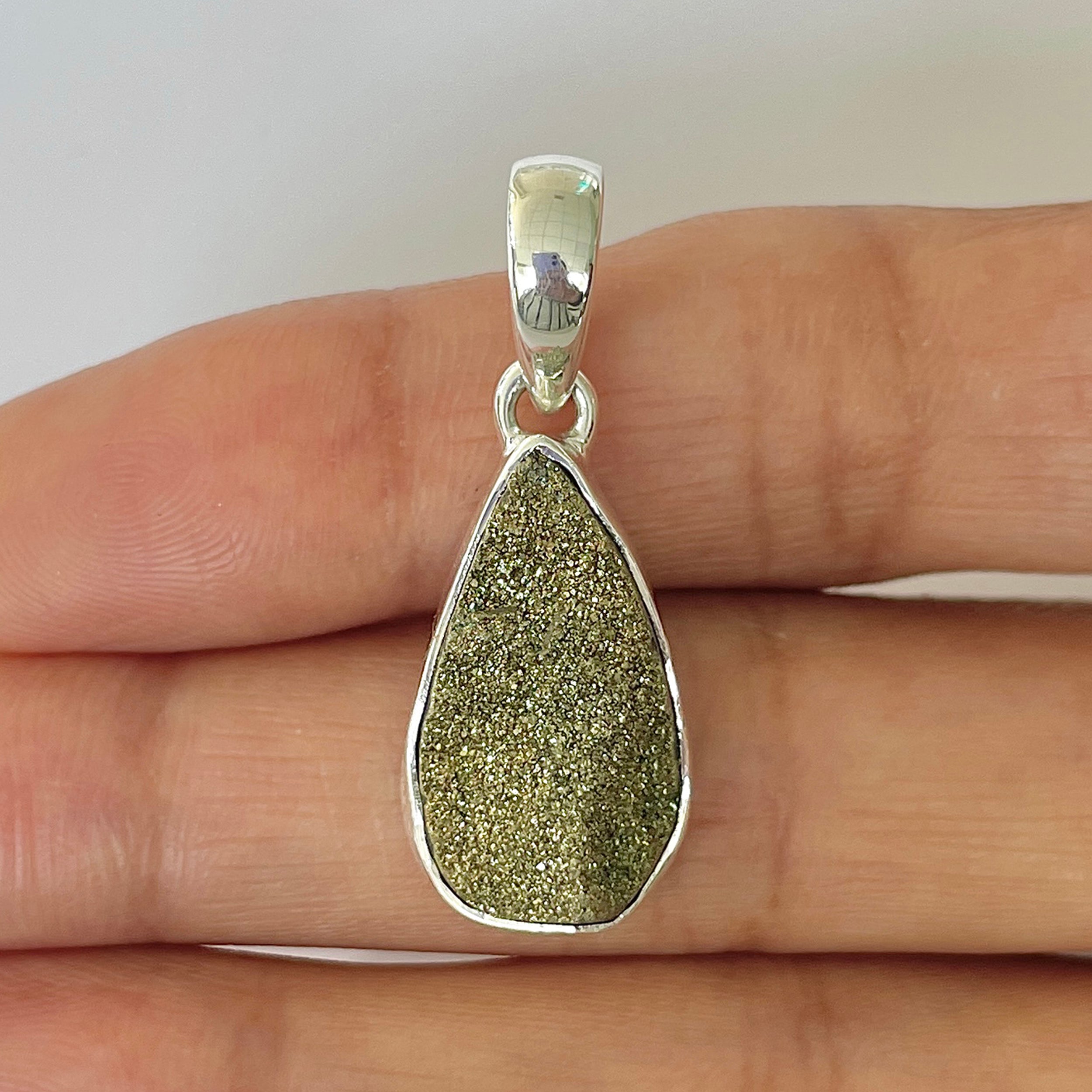 Spectropyrite Druzy Pendant-(SPD-1-21)