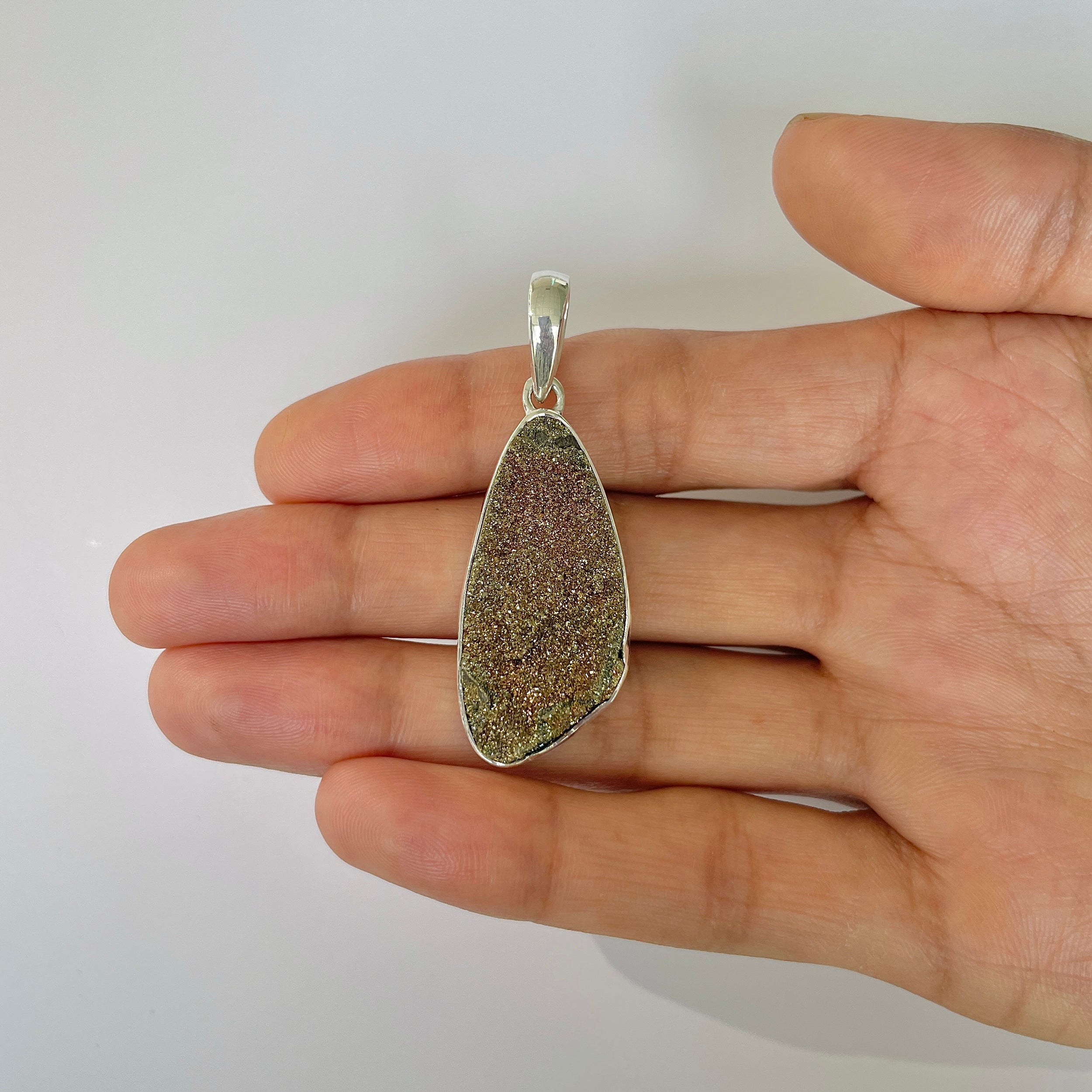 Spectropyrite Druzy Pendant-(SPD-1-24)