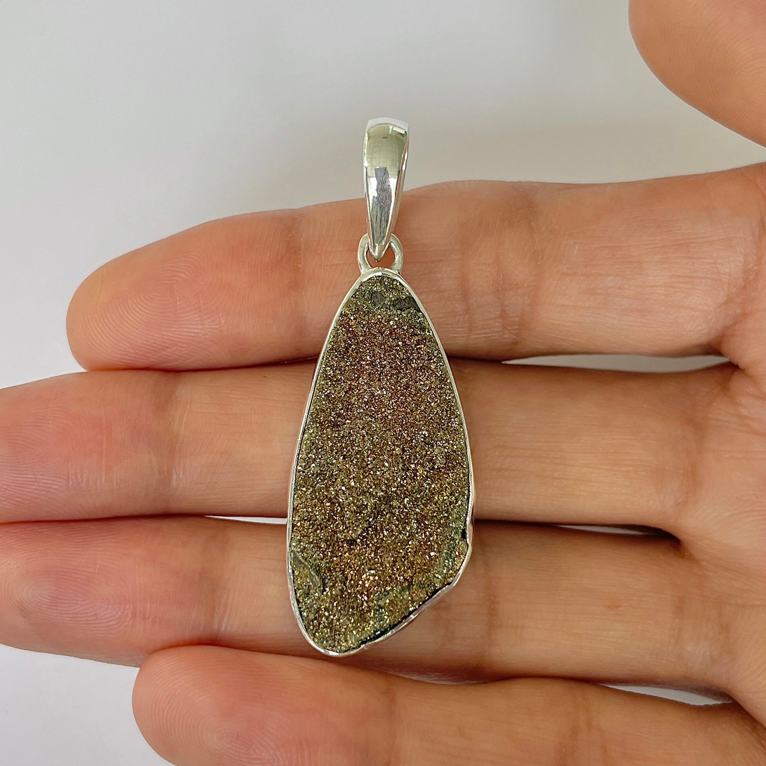 Spectropyrite Druzy Pendant-(SPD-1-24)