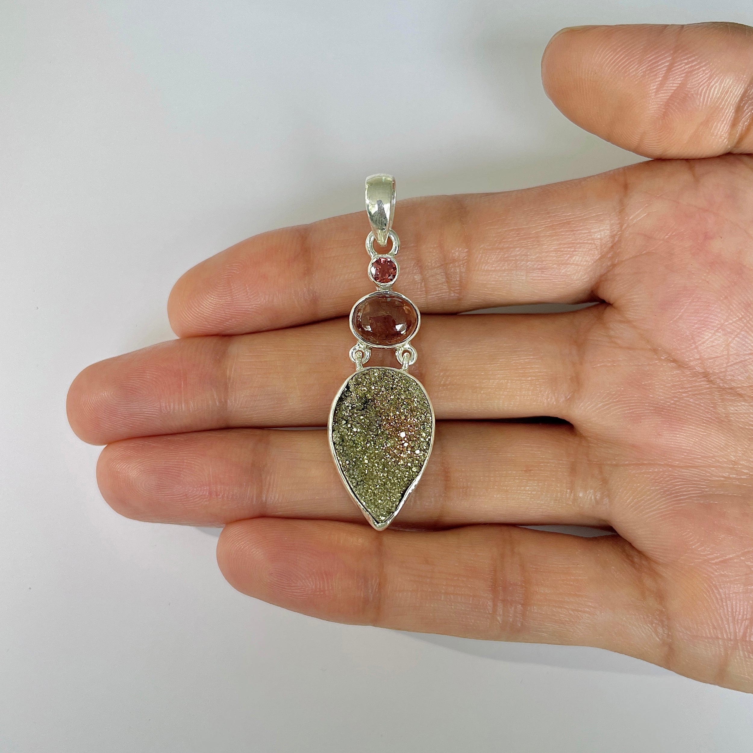 Spectropyrite Druzy Pendant-(SPD-1-25)