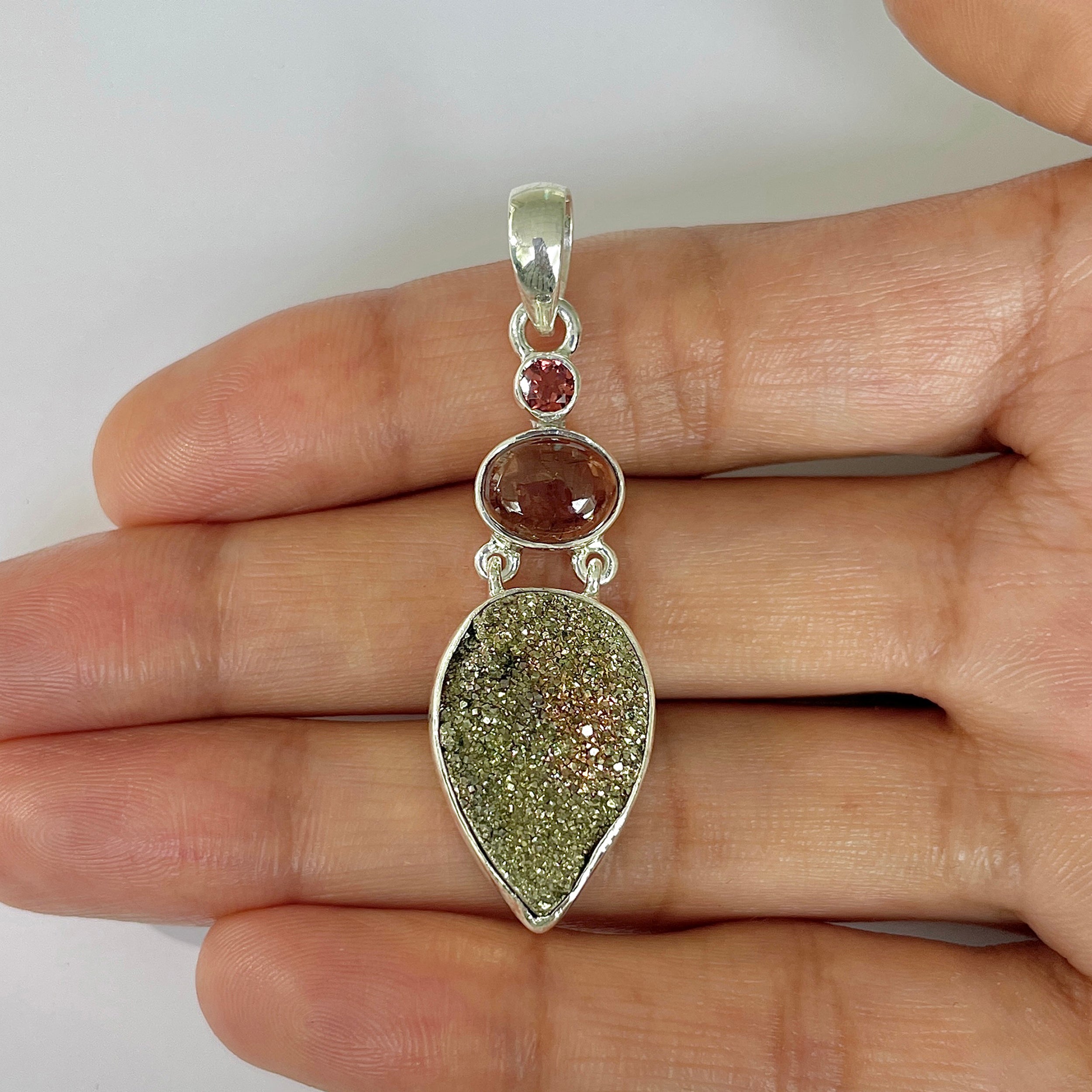 Spectropyrite Druzy Pendant-(SPD-1-25)