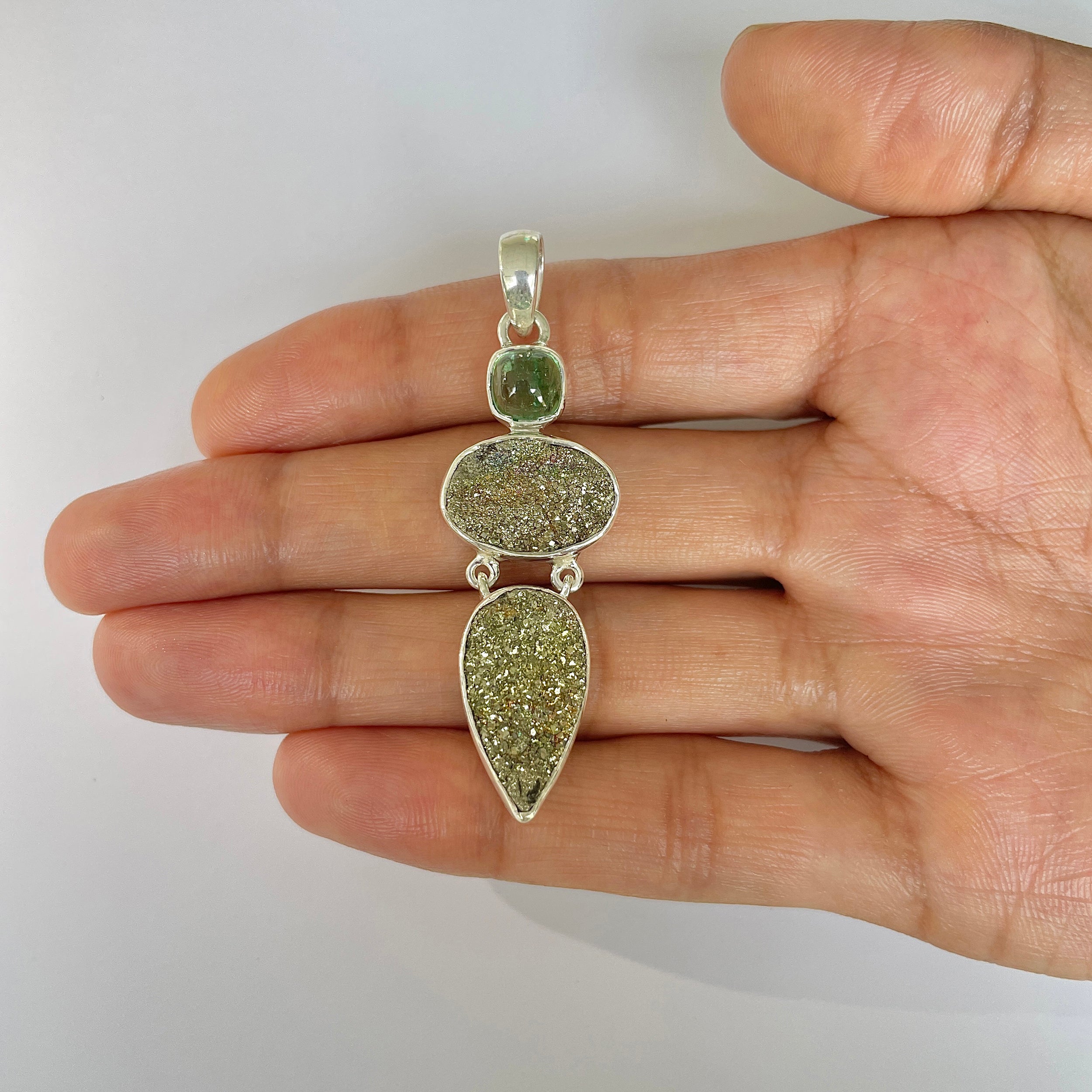 Spectropyrite Druzy Pendant-(SPD-1-29)
