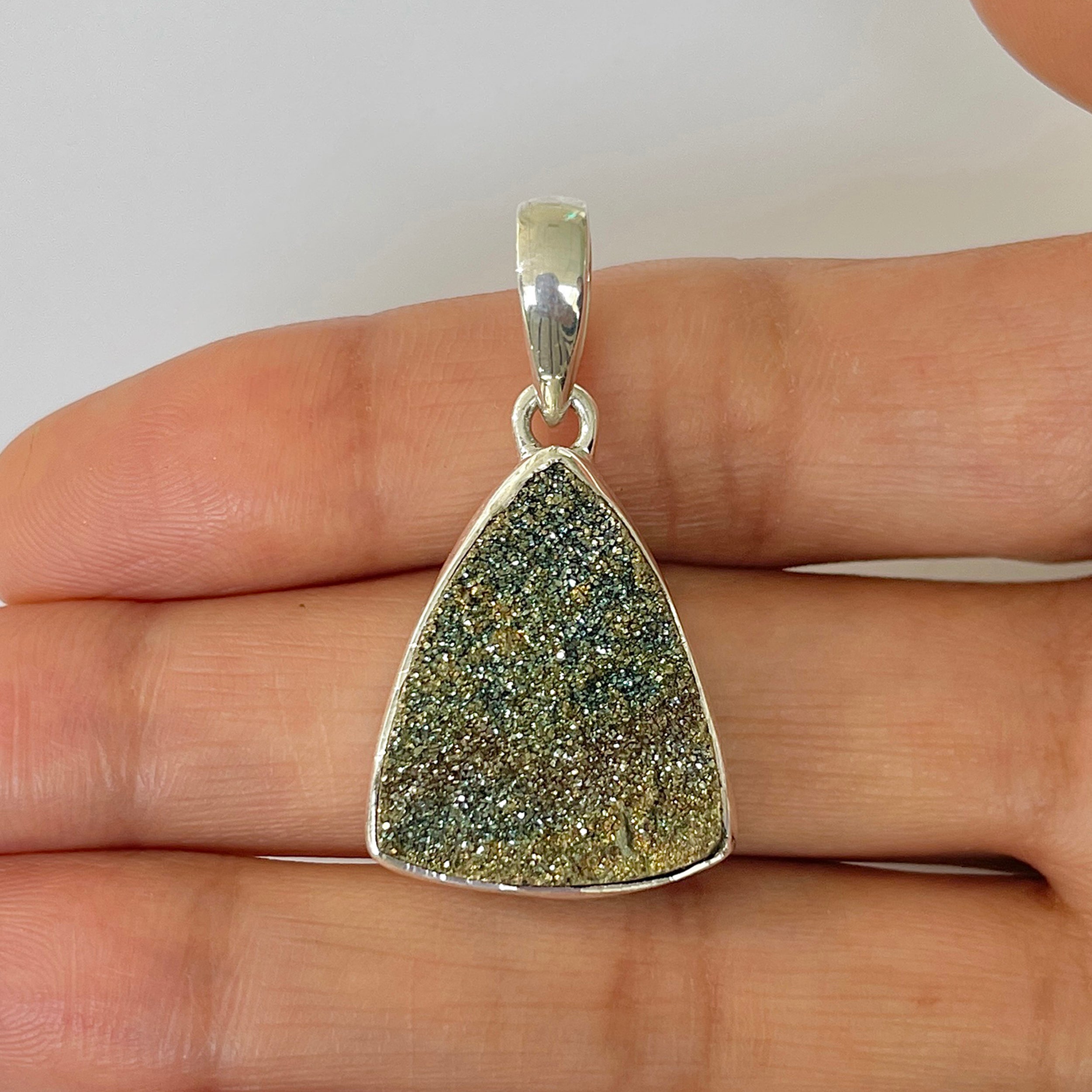 Spectropyrite Druzy Pendant-(SPD-1-32)