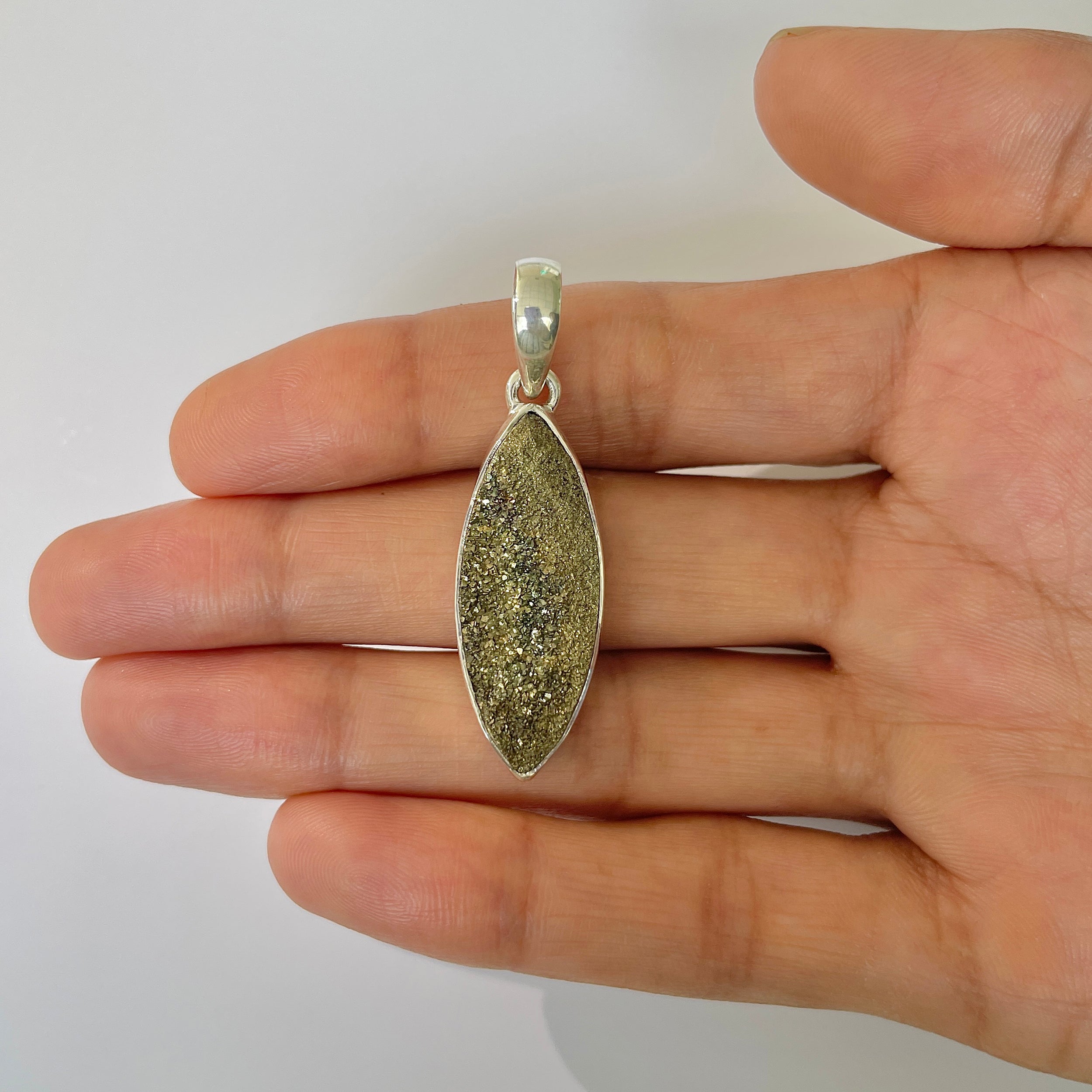 Spectropyrite Druzy Pendant-(SPD-1-33)