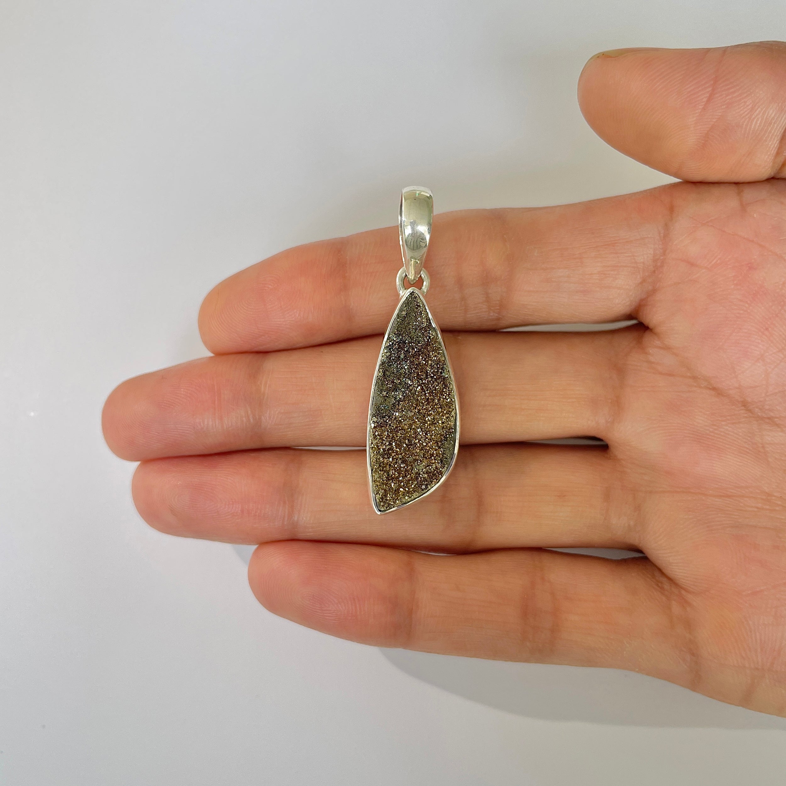 Spectropyrite Druzy Pendant-(SPD-1-36)
