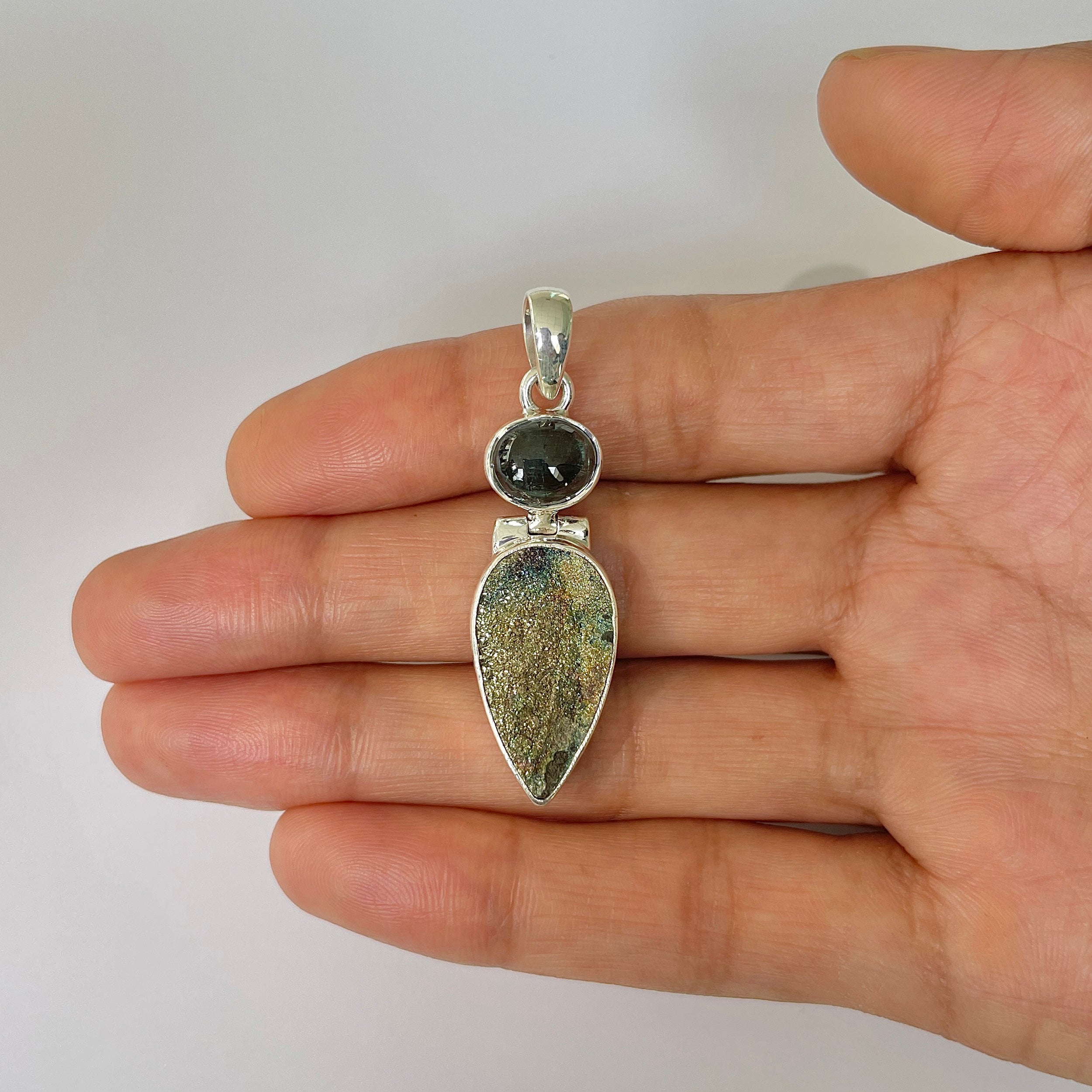 Spectropyrite Druzy Pendant-(SPD-1-39)