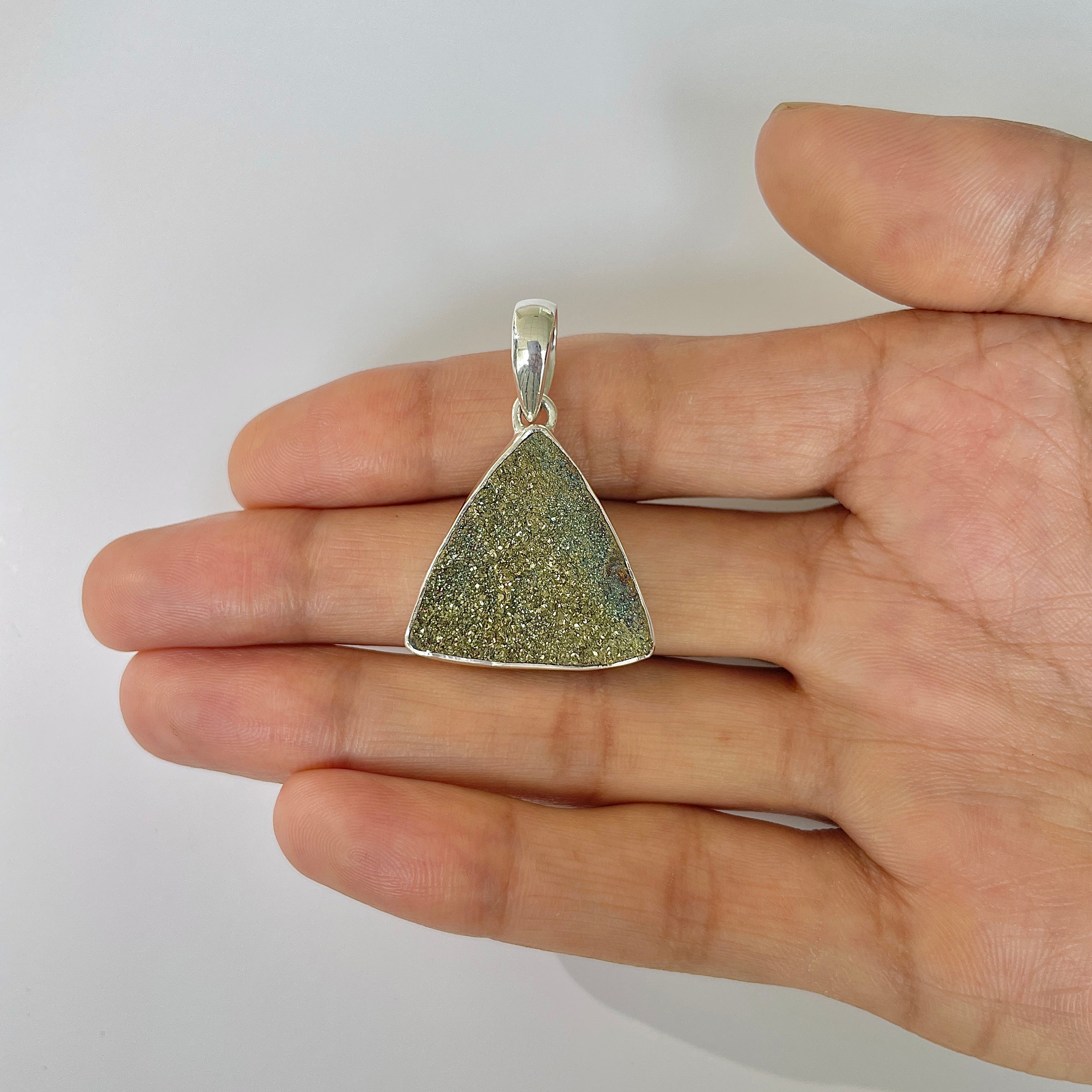 Spectropyrite Druzy Pendant-(SPD-1-4)