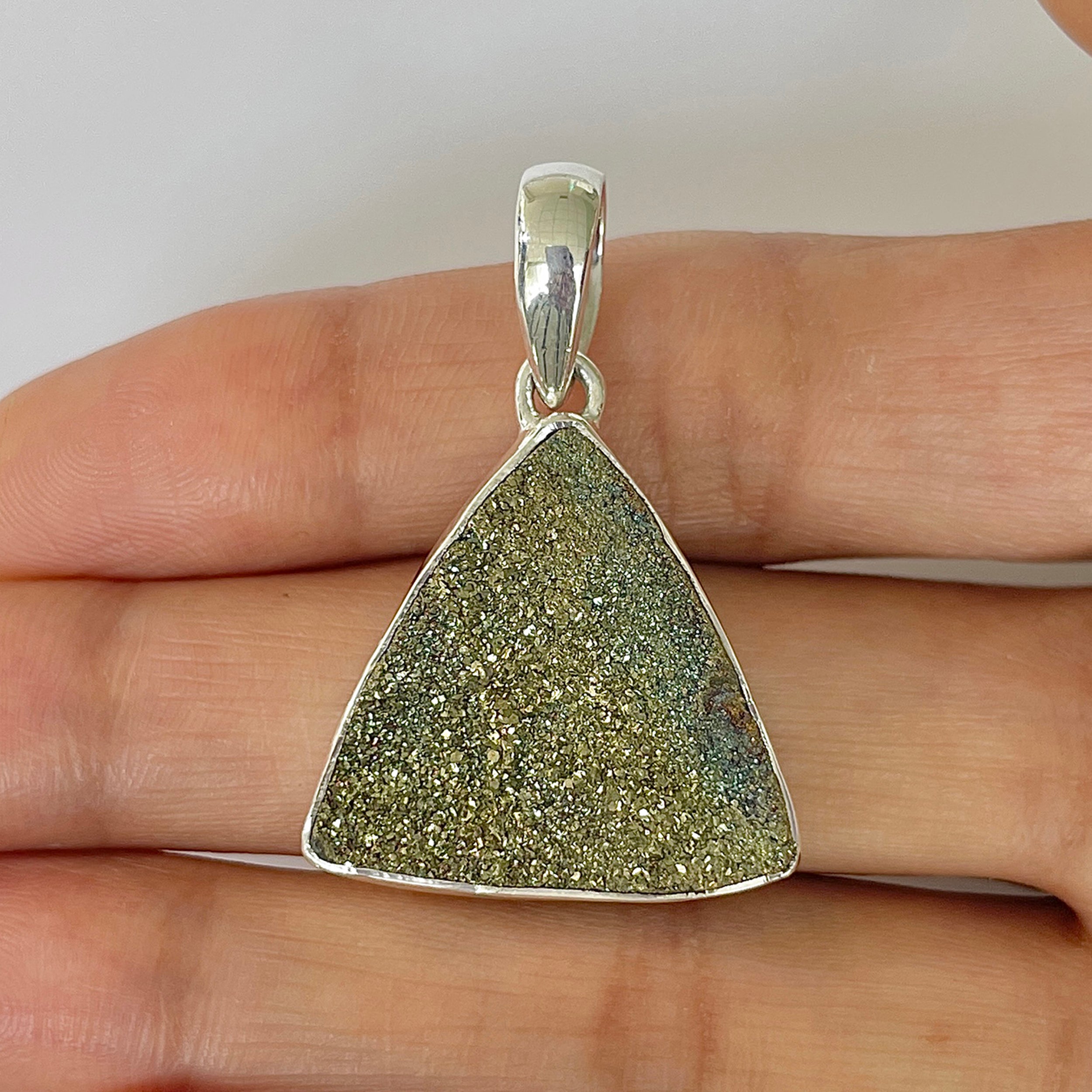 Spectropyrite Druzy Pendant-(SPD-1-4)