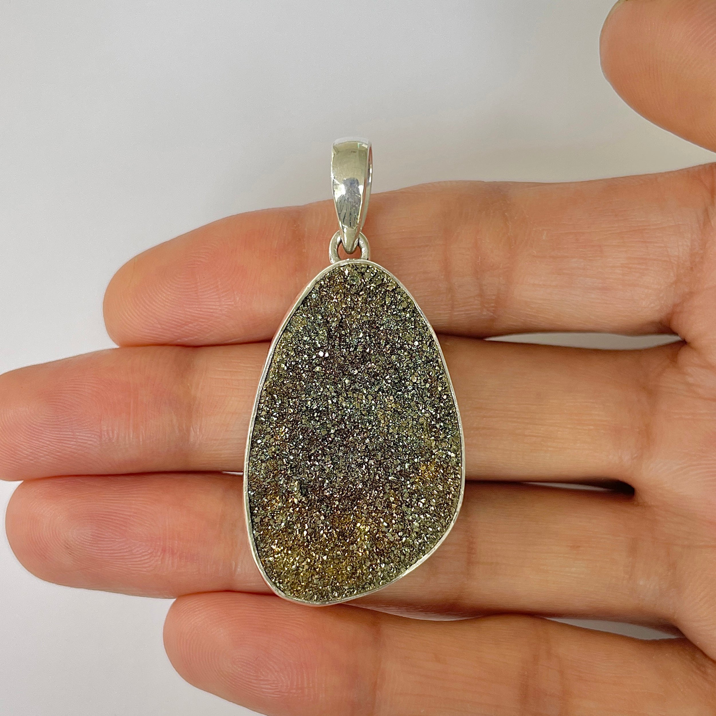 Spectropyrite Druzy Pendant-(SPD-1-50)