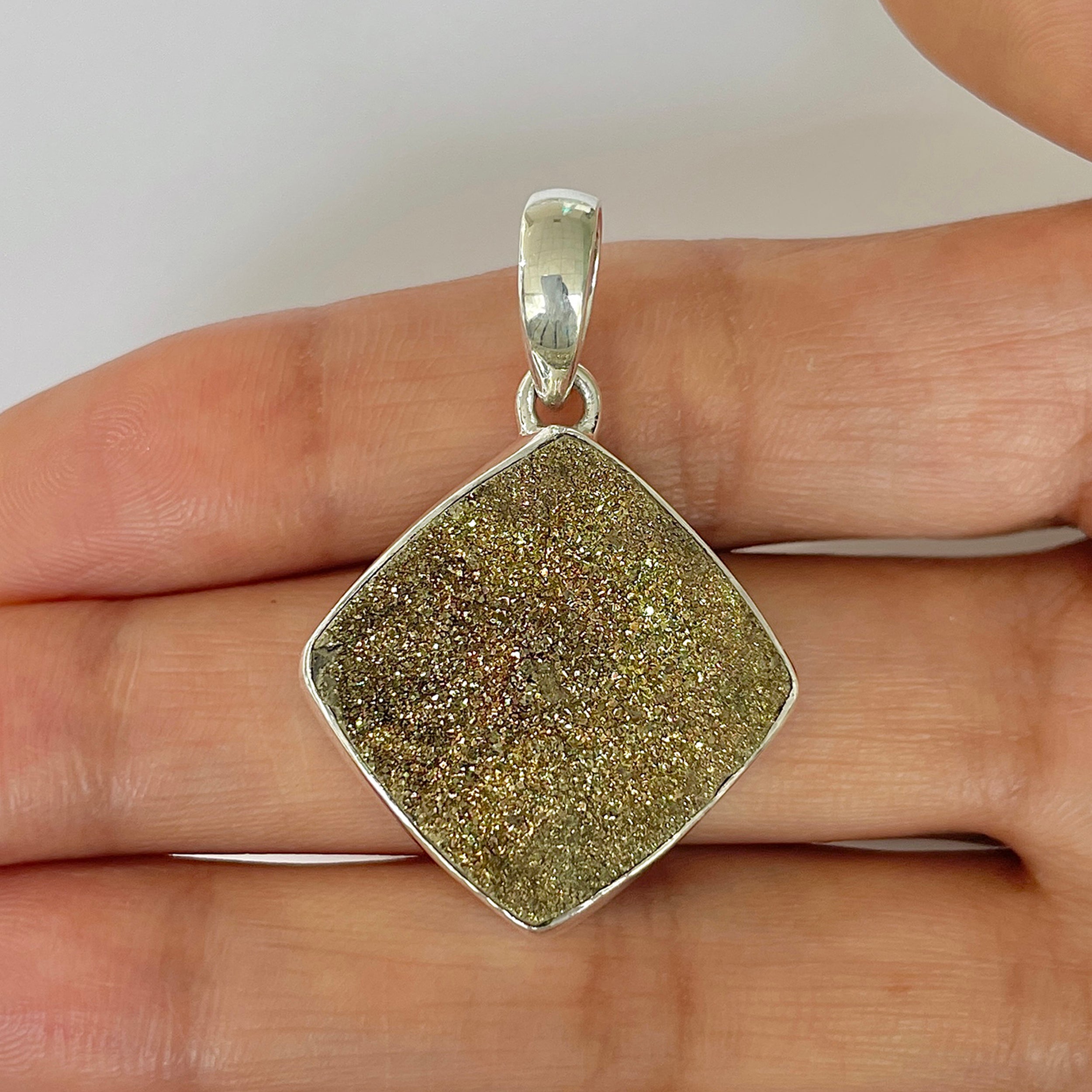 Spectropyrite Druzy Pendant-(SPD-1-7)