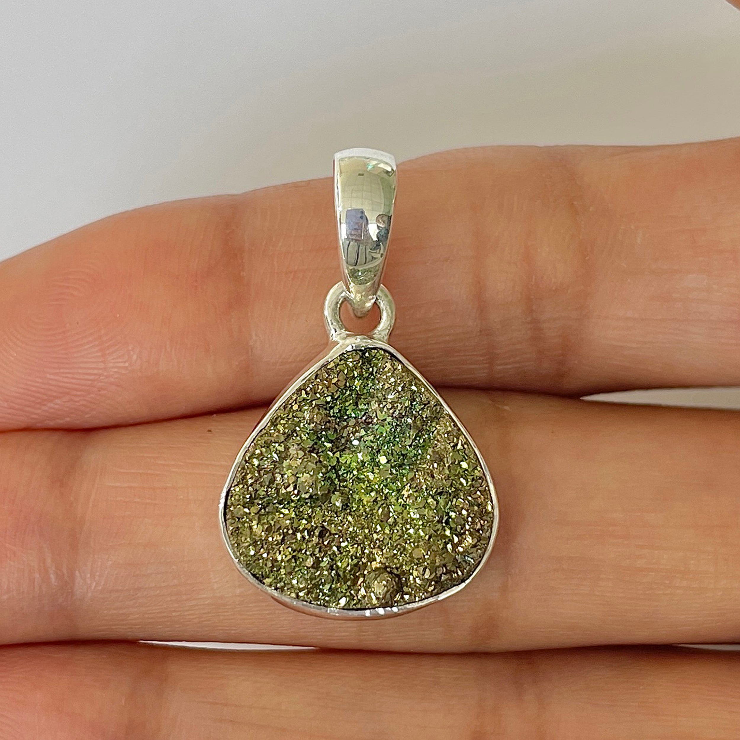 Spectropyrite Druzy Pendant-(SPD-1-9)