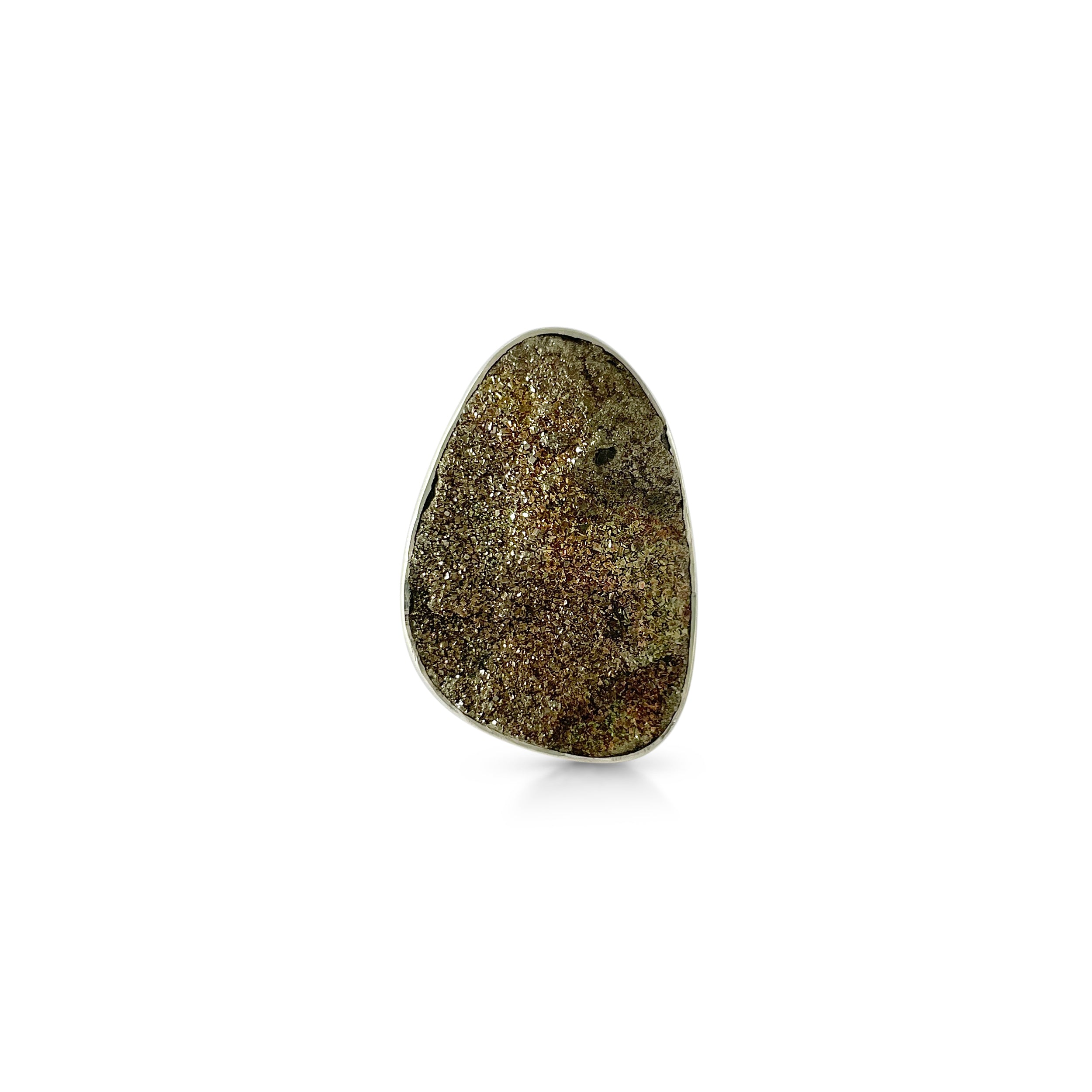 Spectropyrite Druzy Ring-(SPD-2-10)
