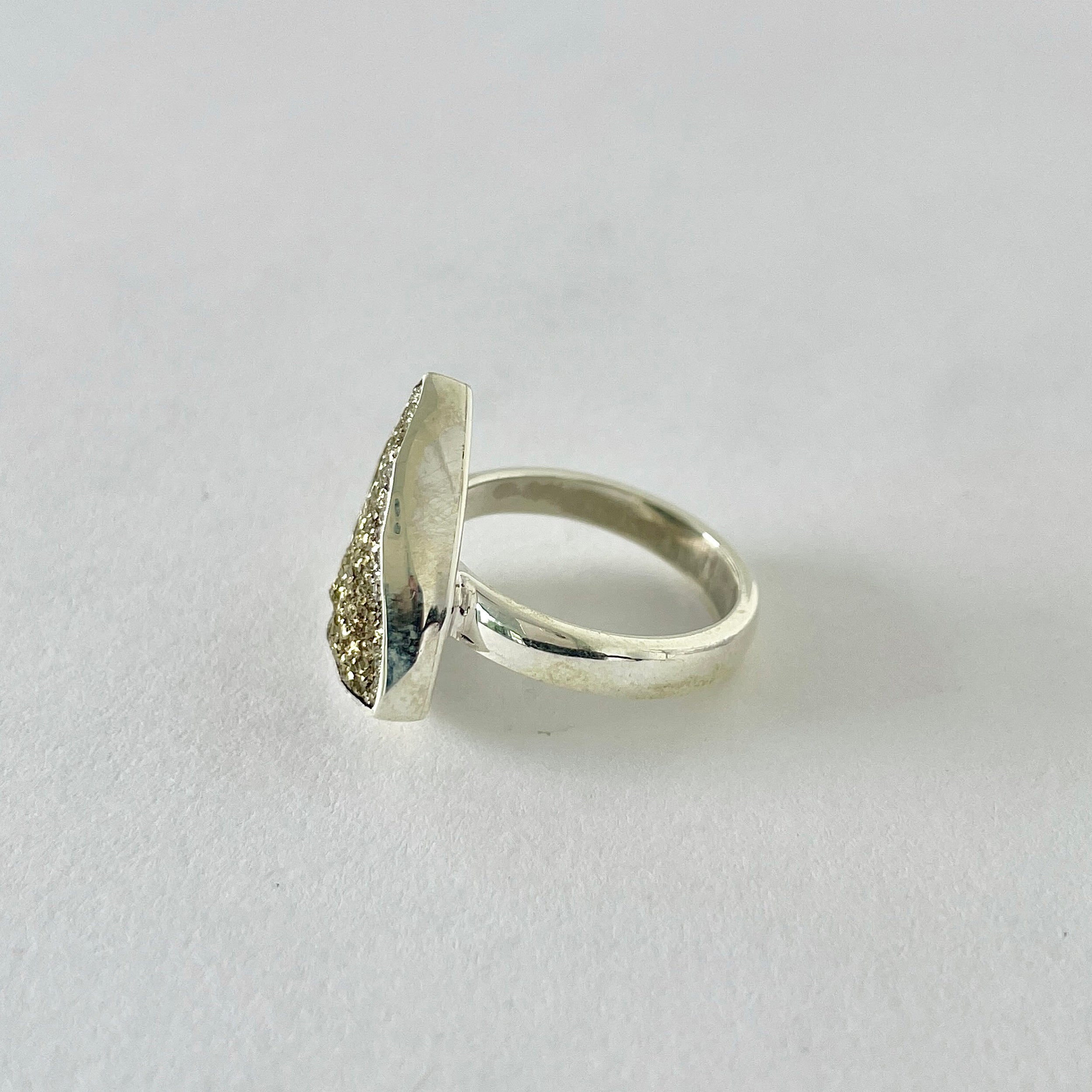 Spectropyrite Druzy Ring-(SPD-2-12)