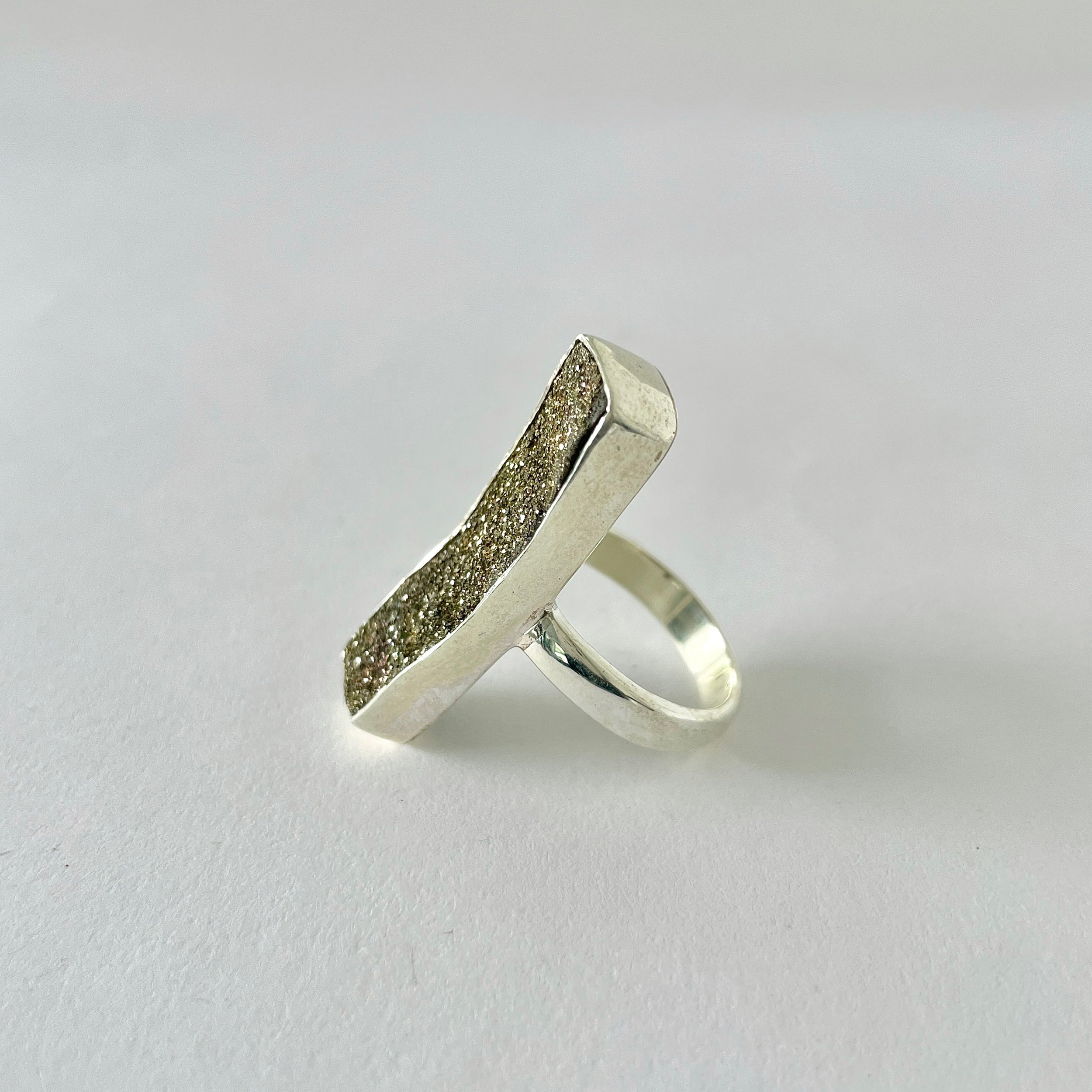 Spectropyrite Druzy Ring-(SPD-2-18)