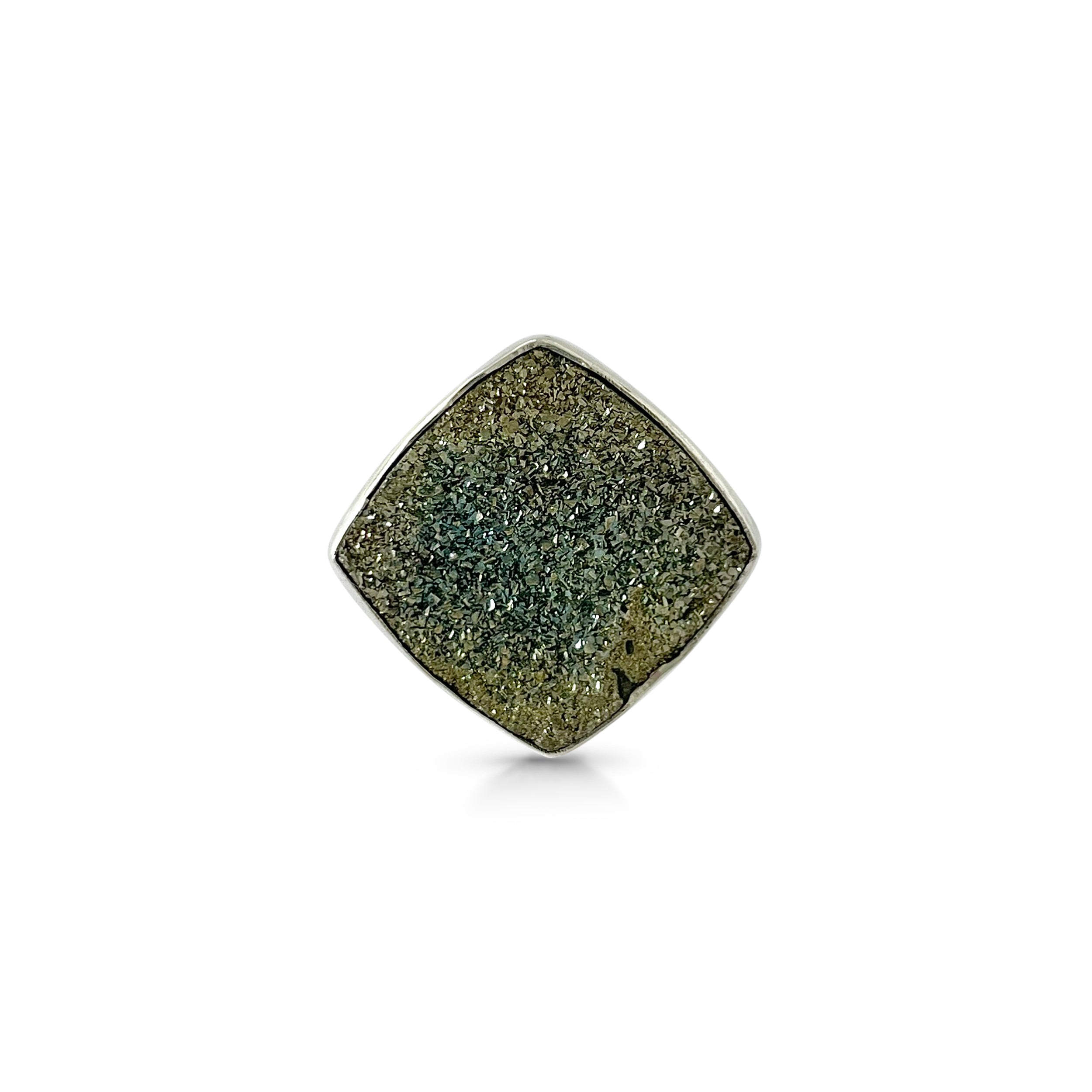 Spectropyrite Druzy Ring-(SPD-2-2)
