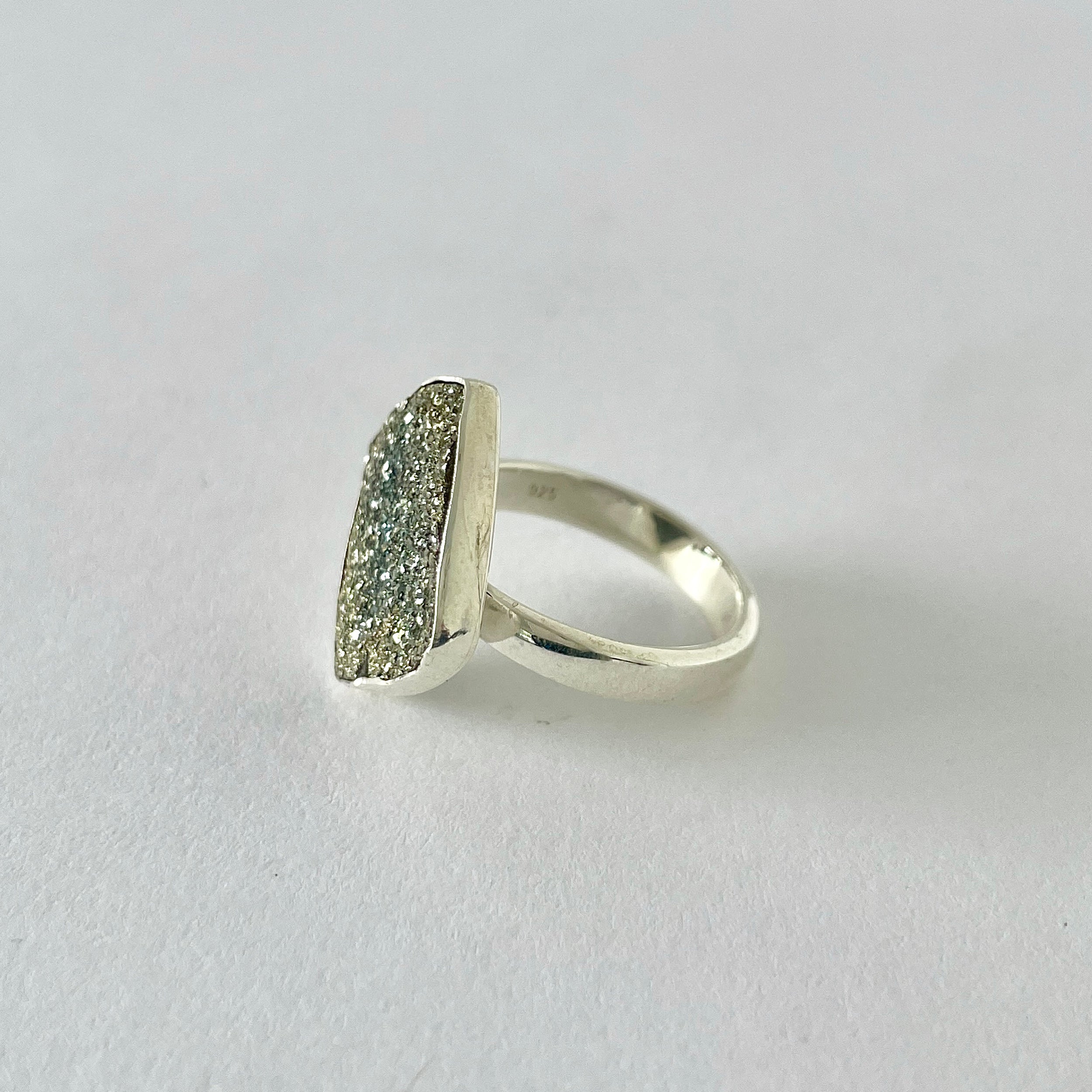 Spectropyrite Druzy Ring-(SPD-2-2)