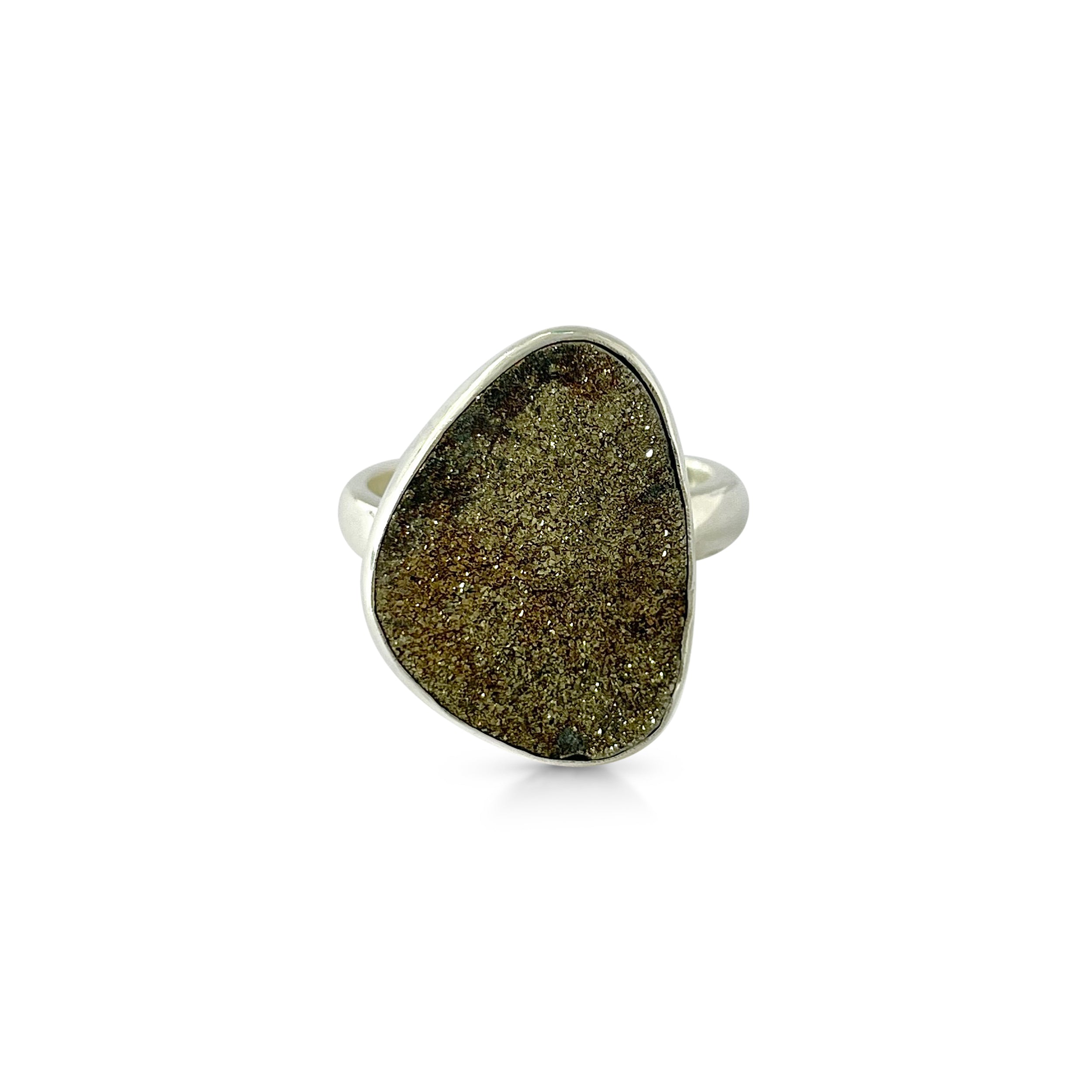 Spectropyrite Druzy Ring-(SPD-2-21)