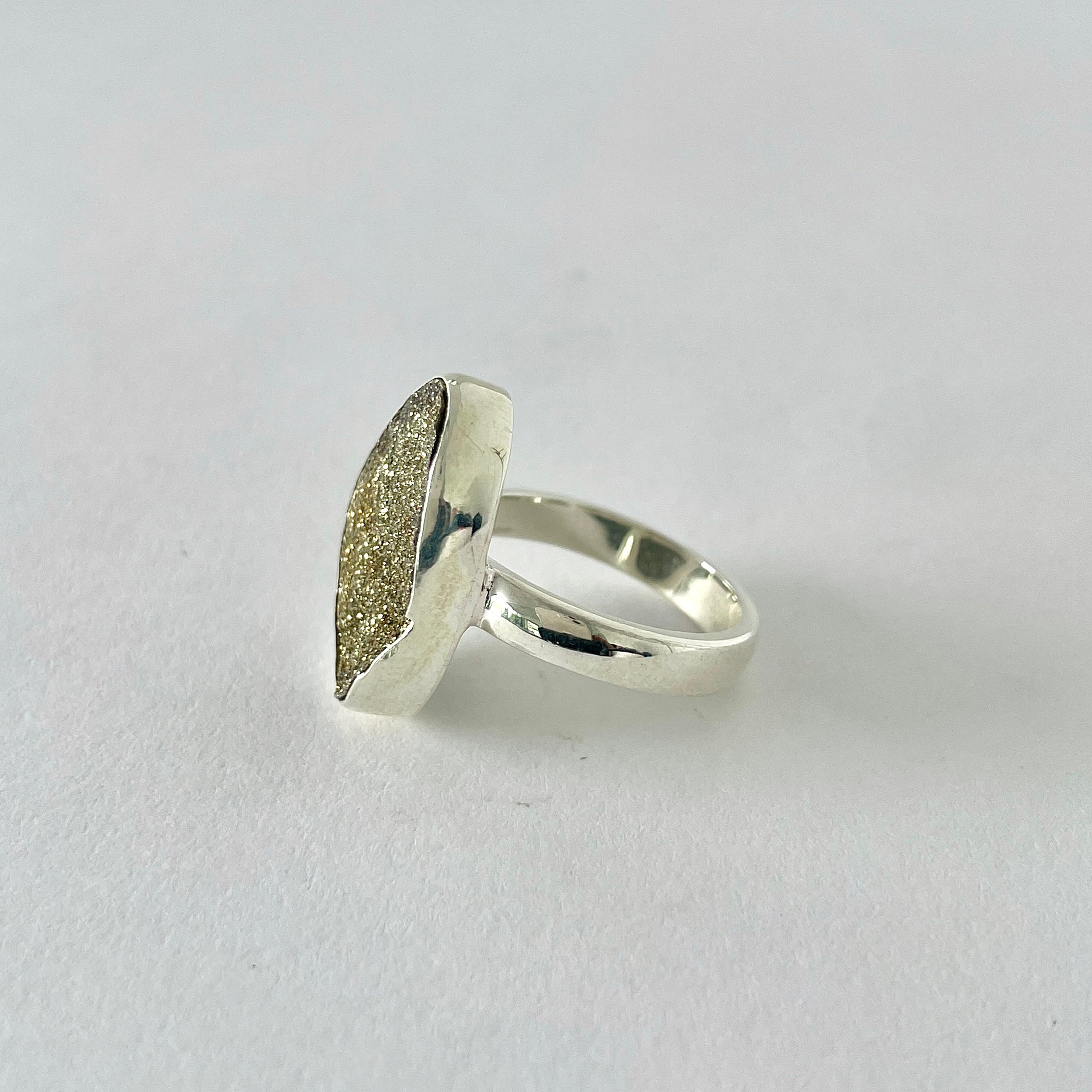 Spectropyrite Druzy Ring-(SPD-2-21)
