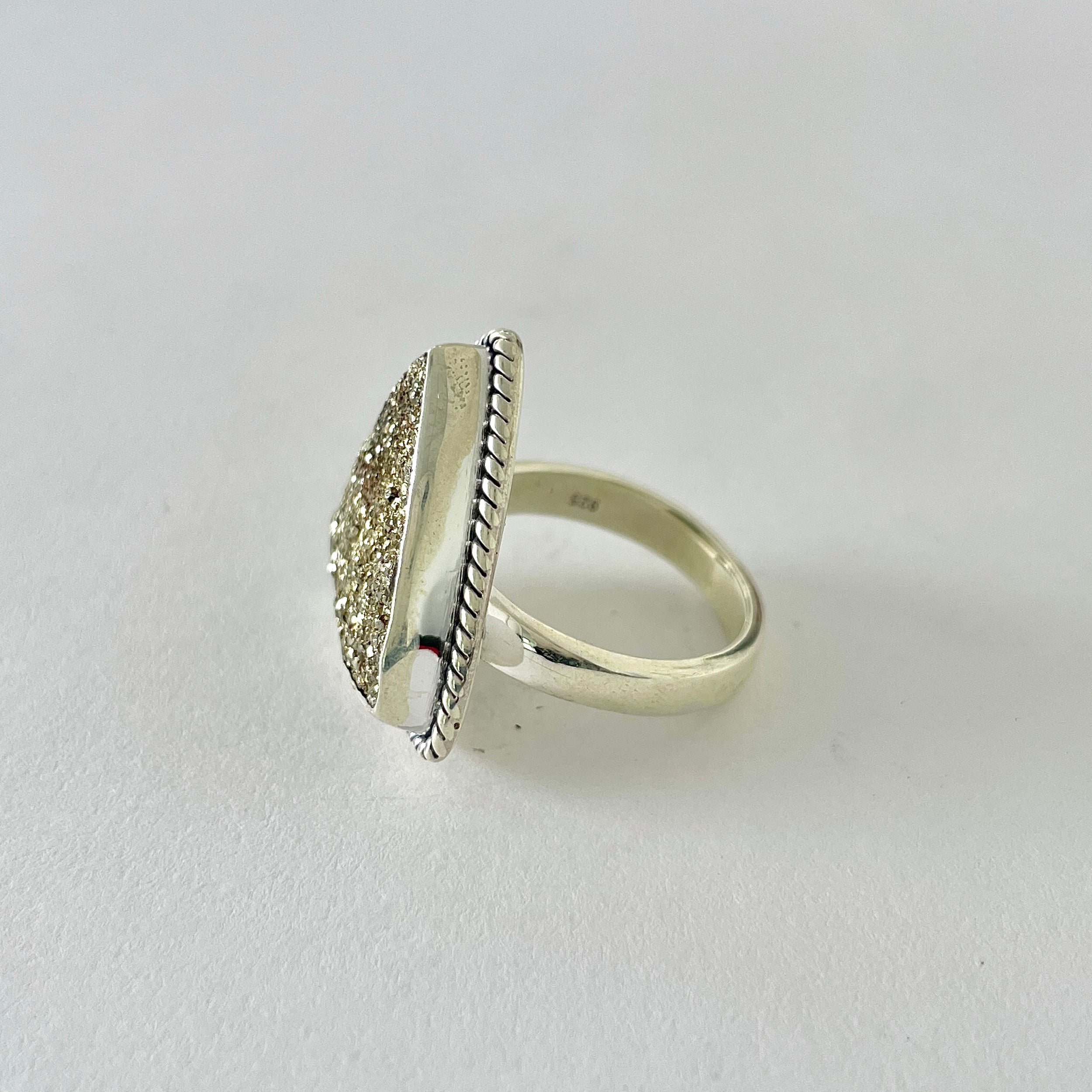 Spectropyrite Druzy Ring-(SPD-2-24)