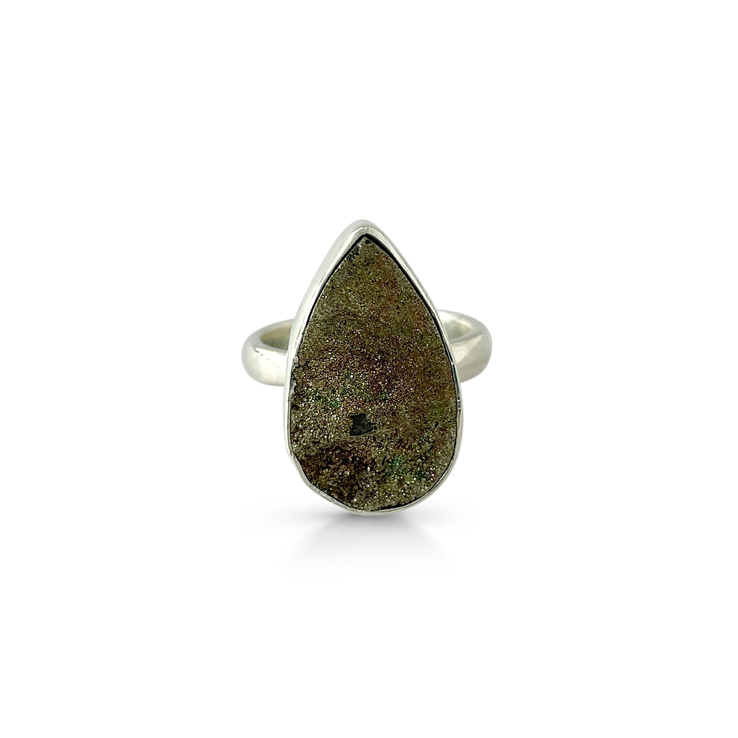 Spectropyrite Druzy Ring-(SPD-2-25)