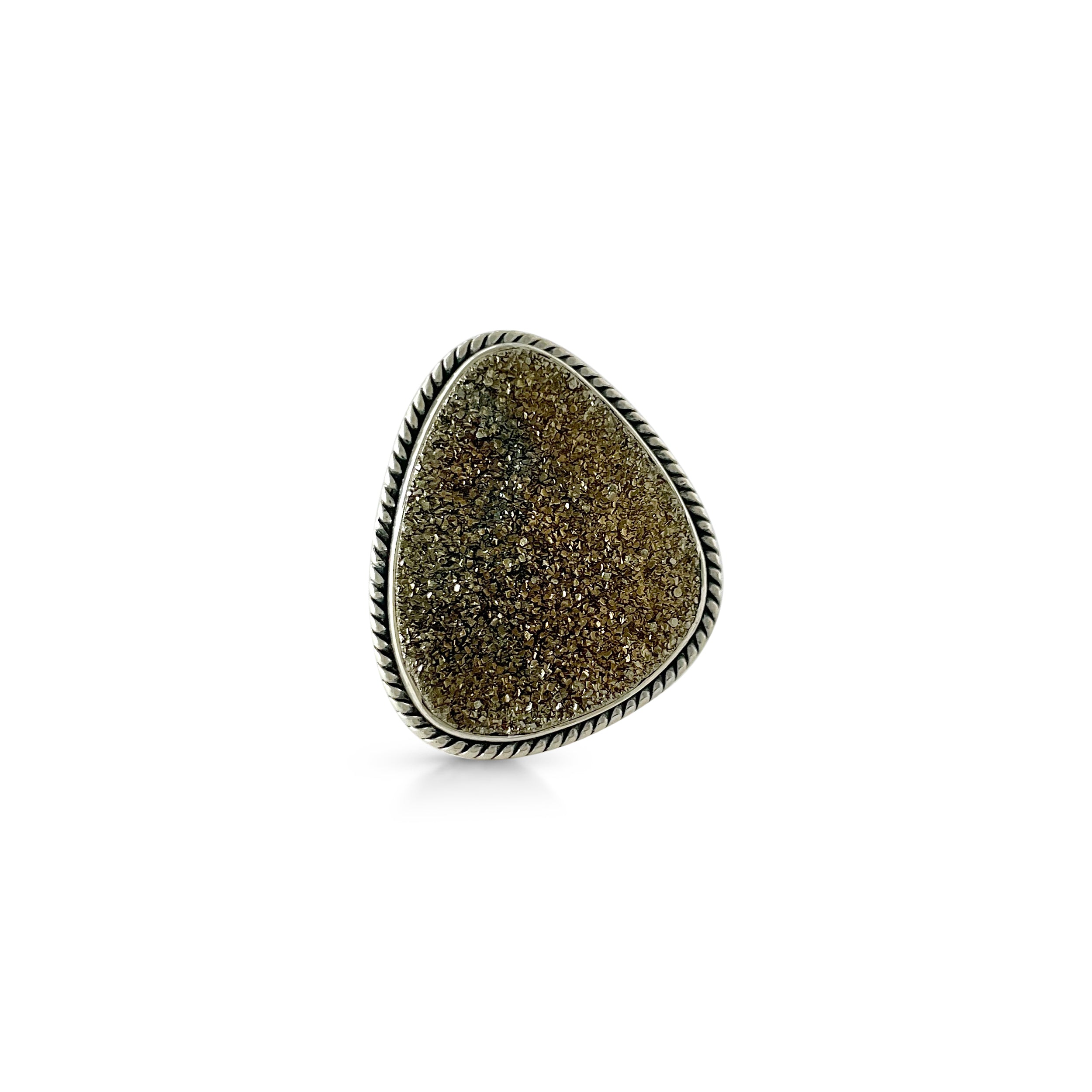 Spectropyrite Druzy Ring-(SPD-2-33)