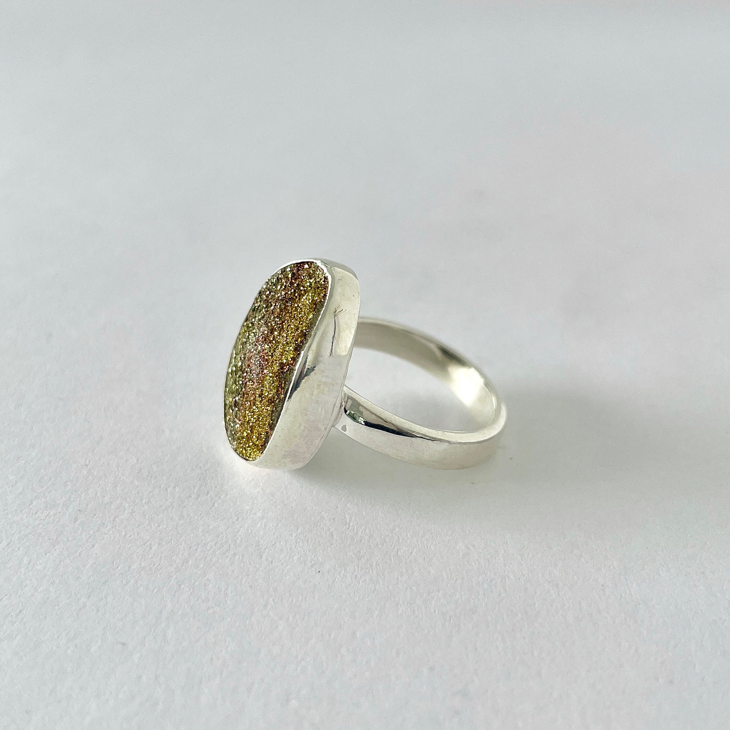 Spectropyrite Druzy Ring-(SPD-2-34)