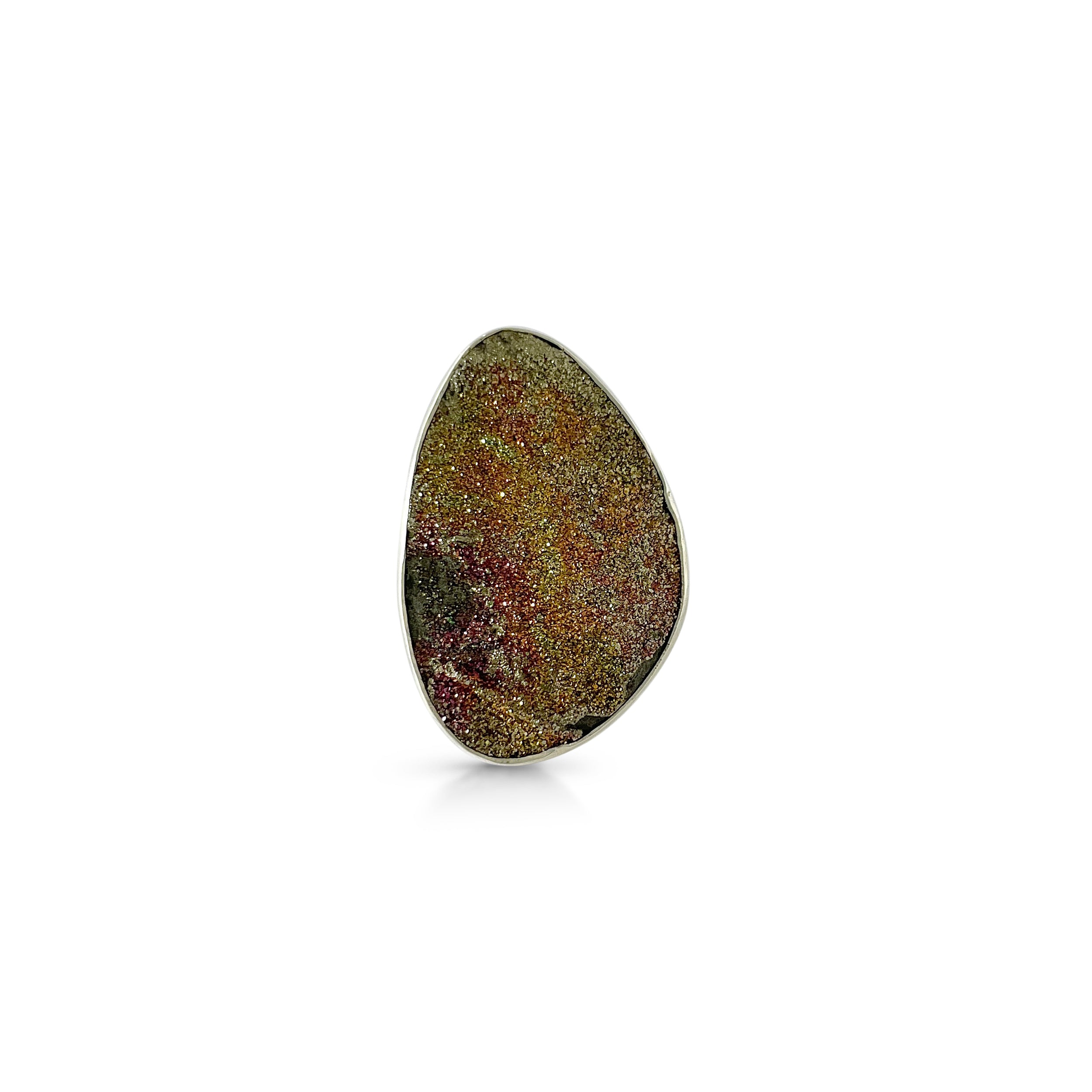 Spectropyrite Druzy Ring-(SPD-2-35)