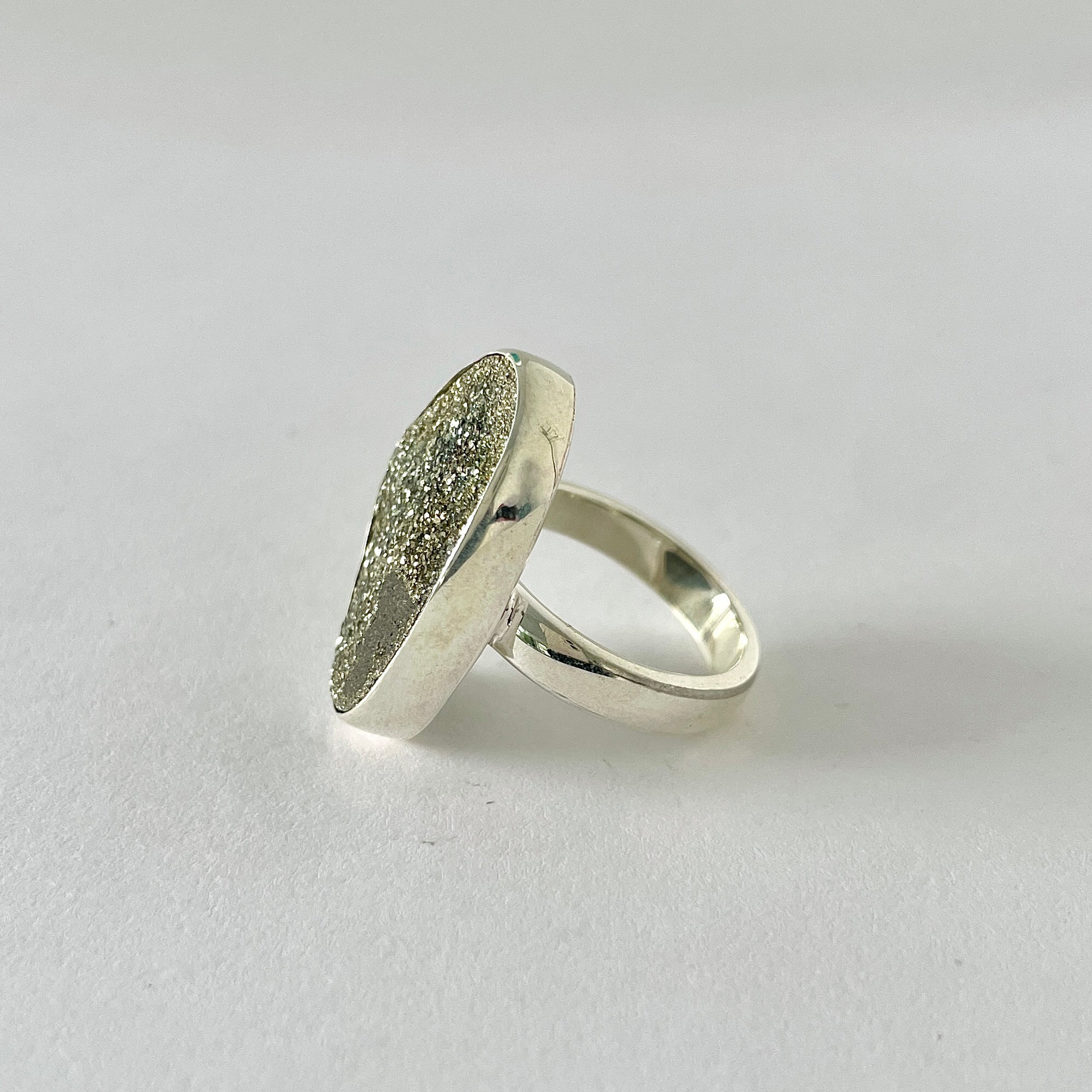 Spectropyrite Druzy Ring-(SPD-2-37)