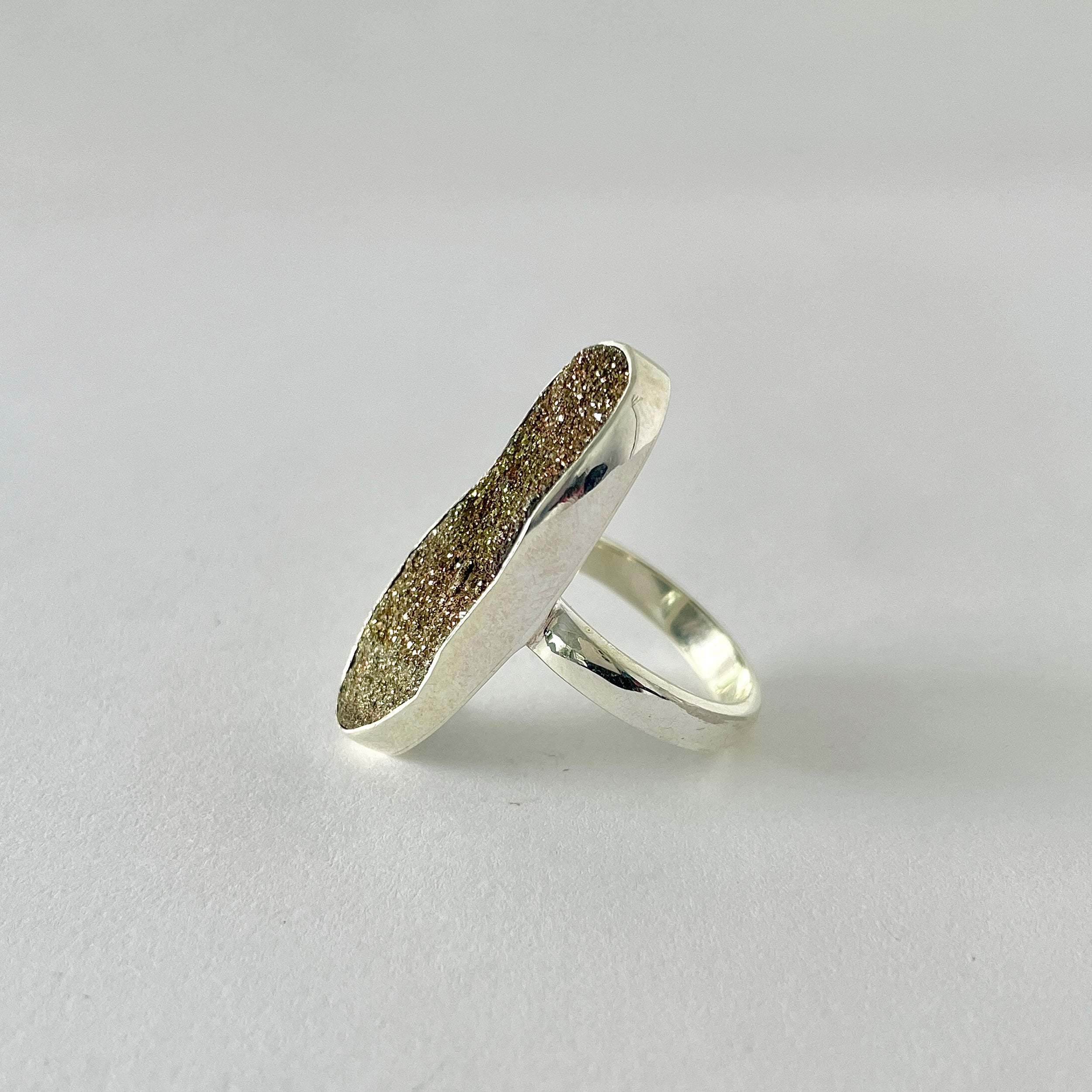 Spectropyrite Druzy Ring-(SPD-2-38)