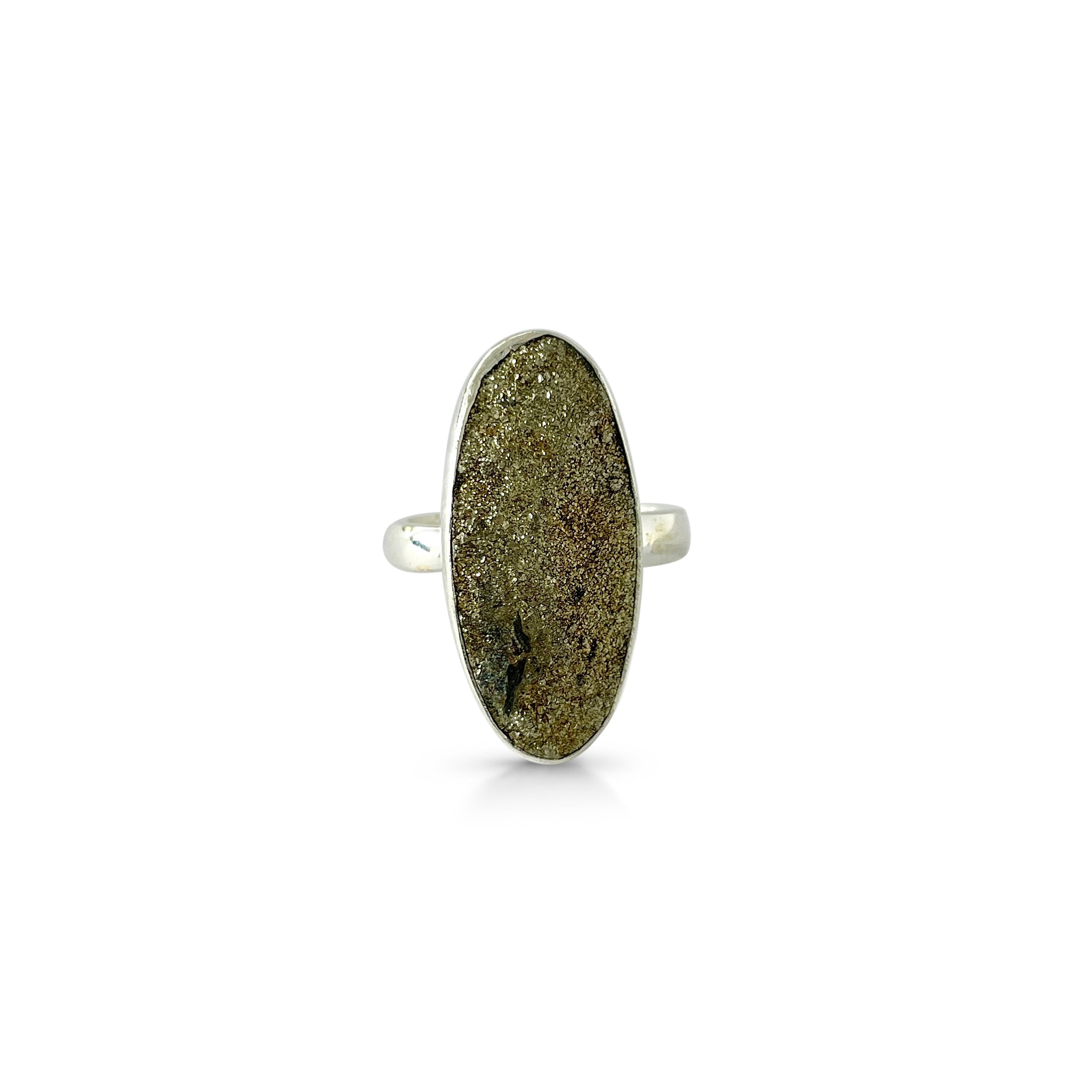 Spectropyrite Druzy Ring-(SPD-2-40)