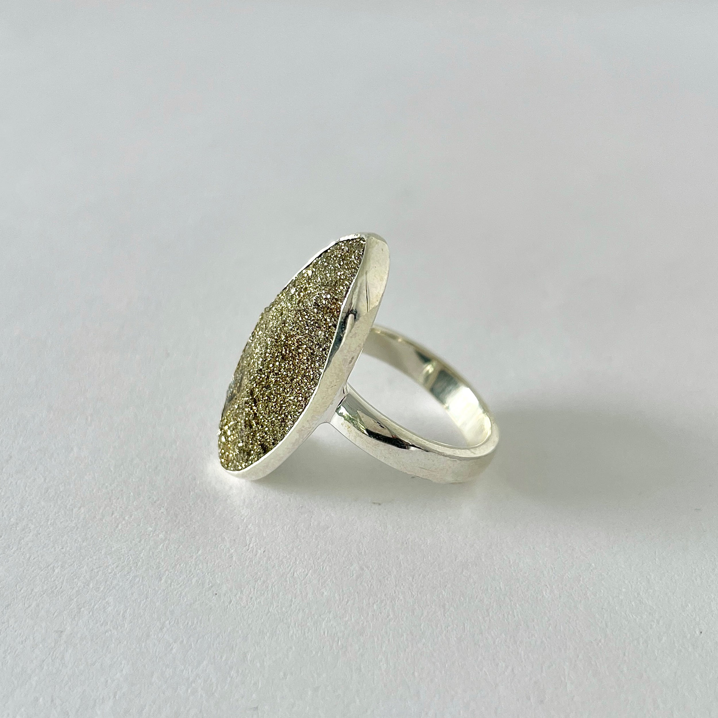Spectropyrite Druzy Ring-(SPD-2-40)