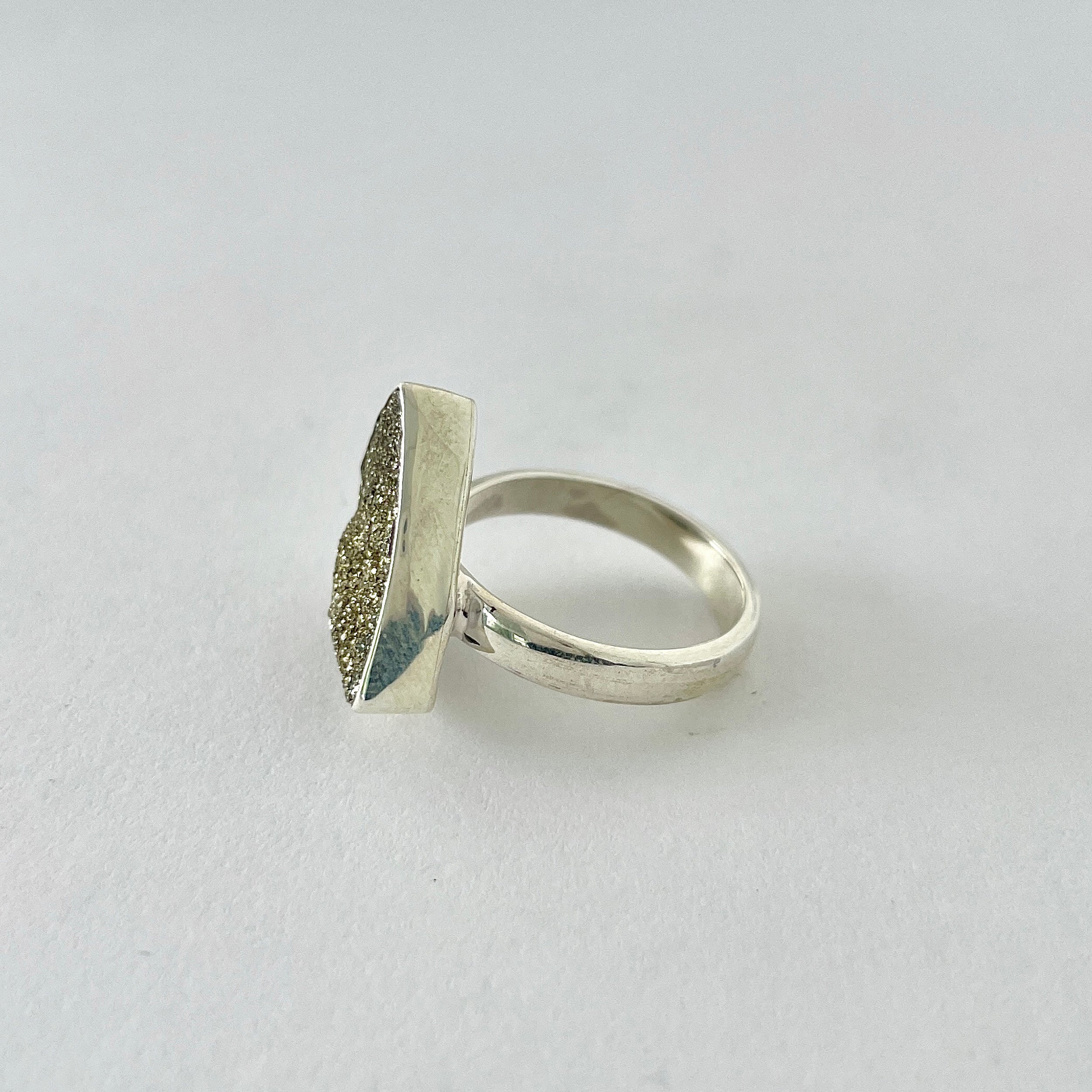 Spectropyrite Druzy Ring-(SPD-2-45)