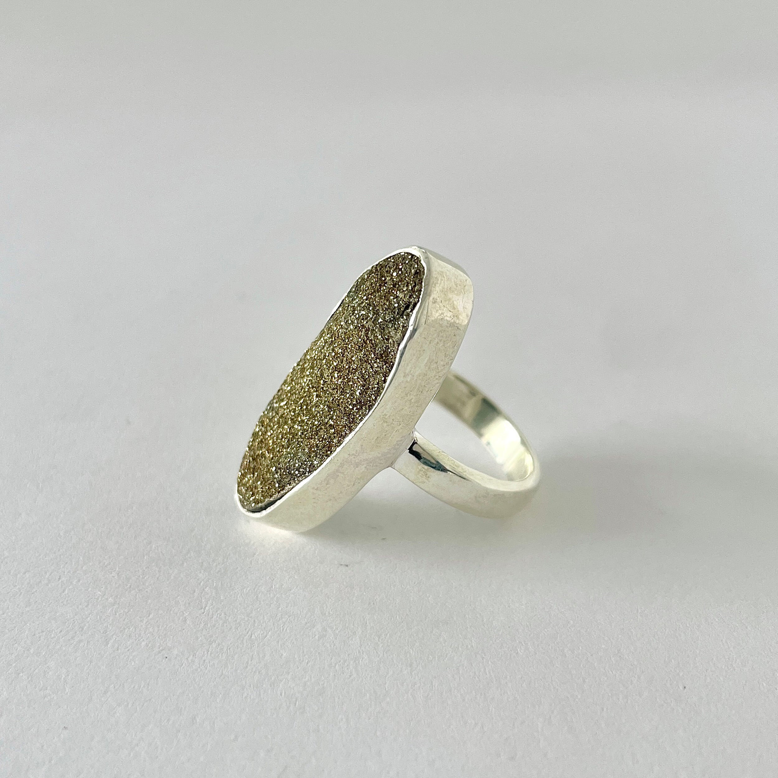 Spectropyrite Druzy Ring-(SPD-2-54)