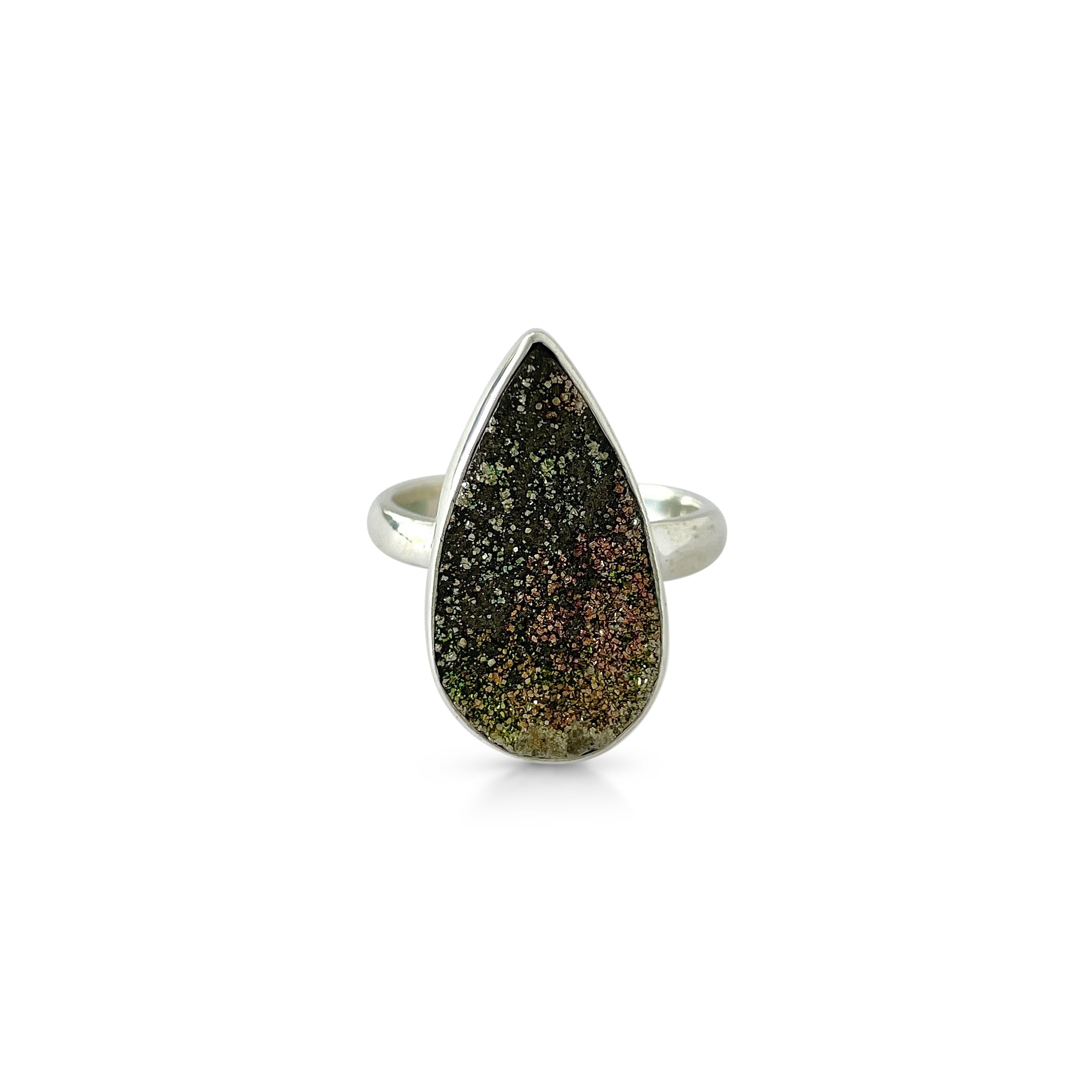 Spectropyrite Druzy Ring-(SPD-2-55)