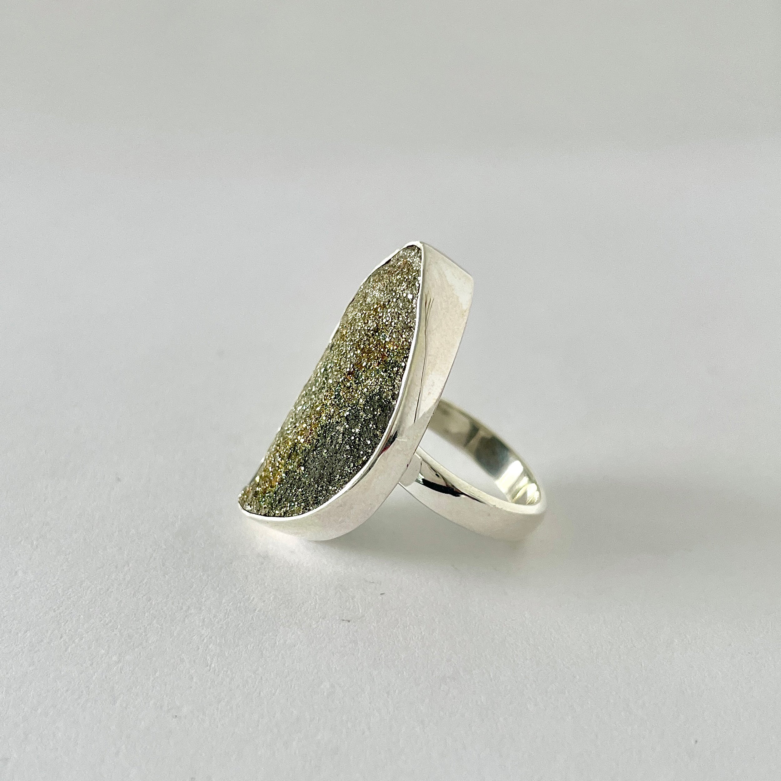 Spectropyrite Druzy Ring-(SPD-2-56)